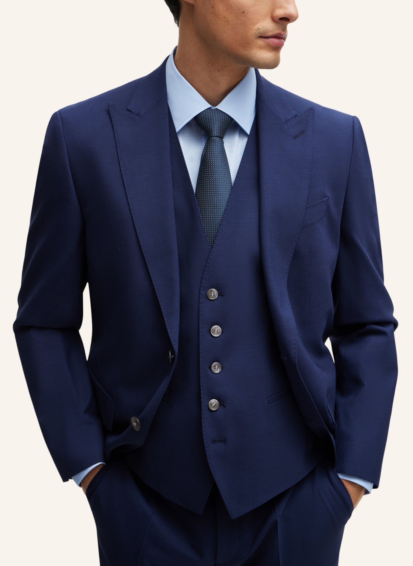 BOSS Business Anzug H-JECKSON-3PCS-241 Regular Fit, Farbe: BLAU (Bild 4)