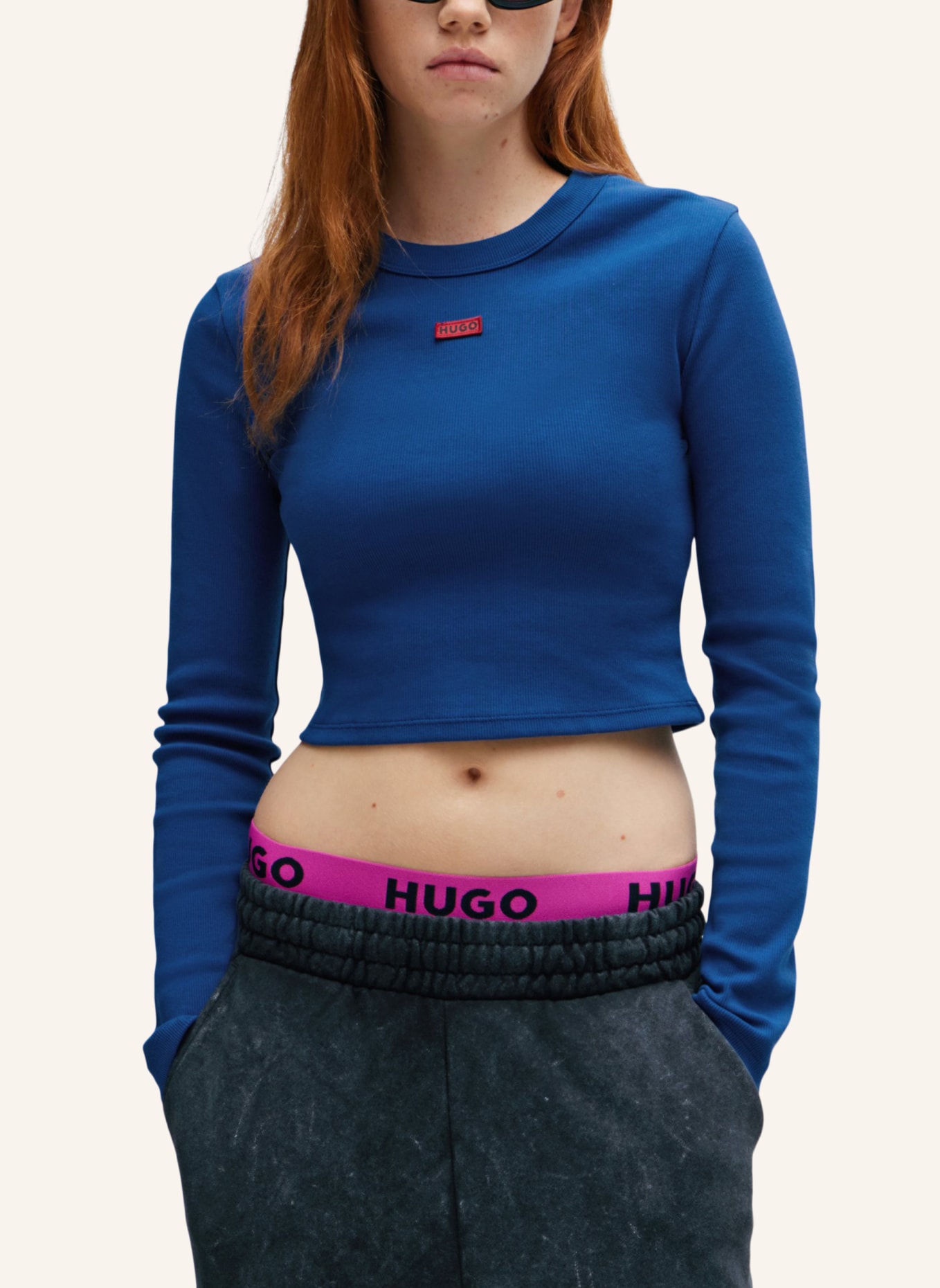 HUGO T-Shirt DAFILOMENA_1 Slim Fit, Farbe: BLAU (Bild 4)
