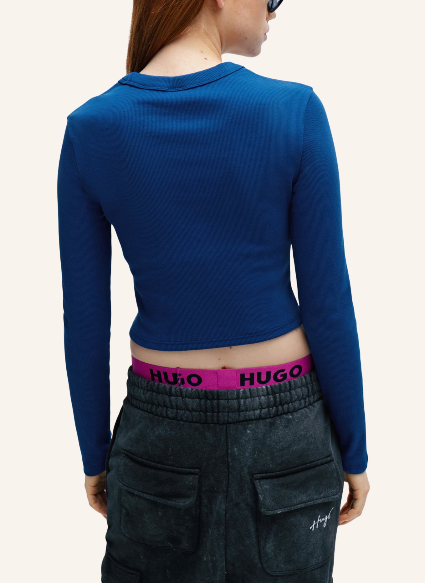 HUGO T-Shirt DAFILOMENA_1 Slim Fit, Farbe: BLAU (Bild 2)
