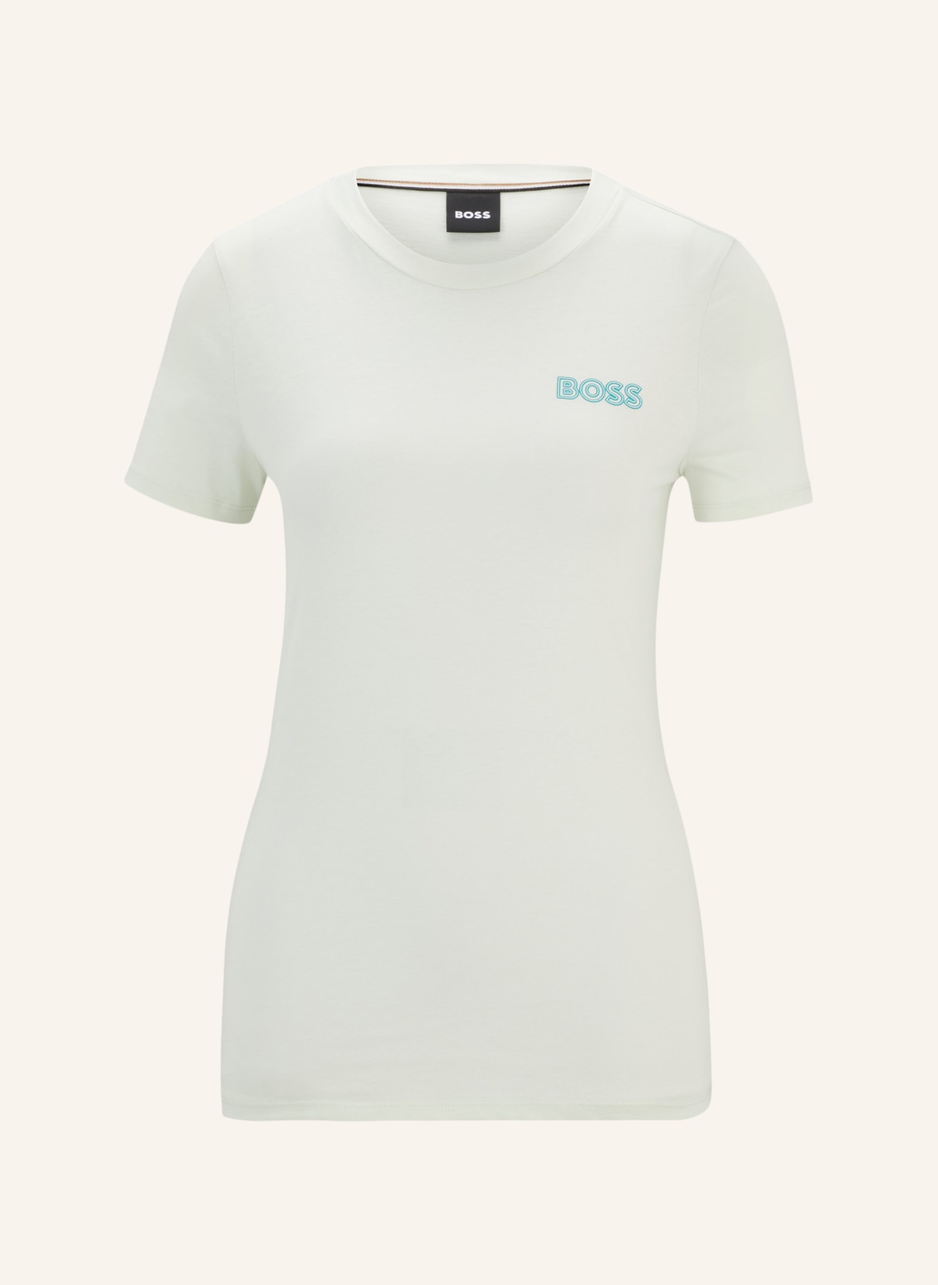 BOSS T-Shirt ELOGOBADGE Slim Fit, Farbe: GRÜN (Bild 1)