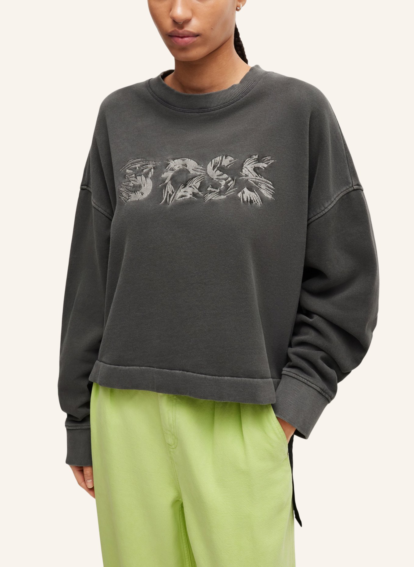 BOSS Sweatshirt C_EBLOU Relaxed Fit, Farbe: DUNKELGRAU (Bild 4)