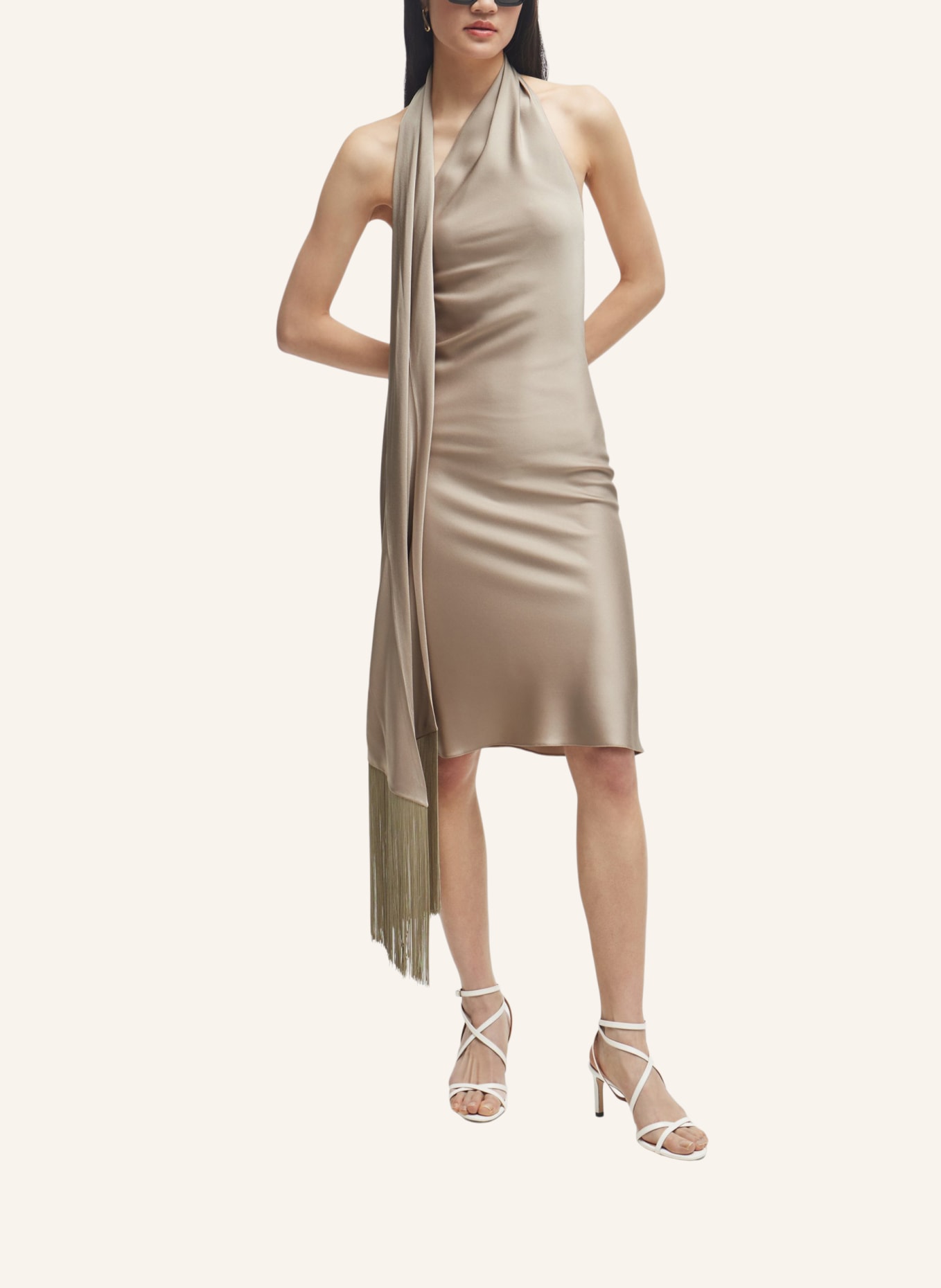 BOSS Business Kleid DASCARVE1 Slim Fit, Farbe: BEIGE (Bild 6)