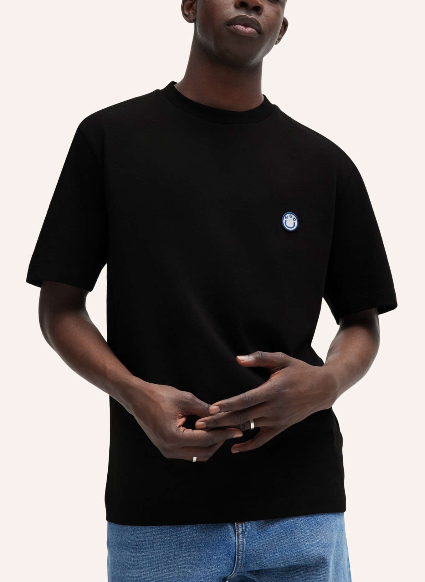 HUGO T-Shirt NILEY Regular Fit, Farbe: SCHWARZ (Bild 4)