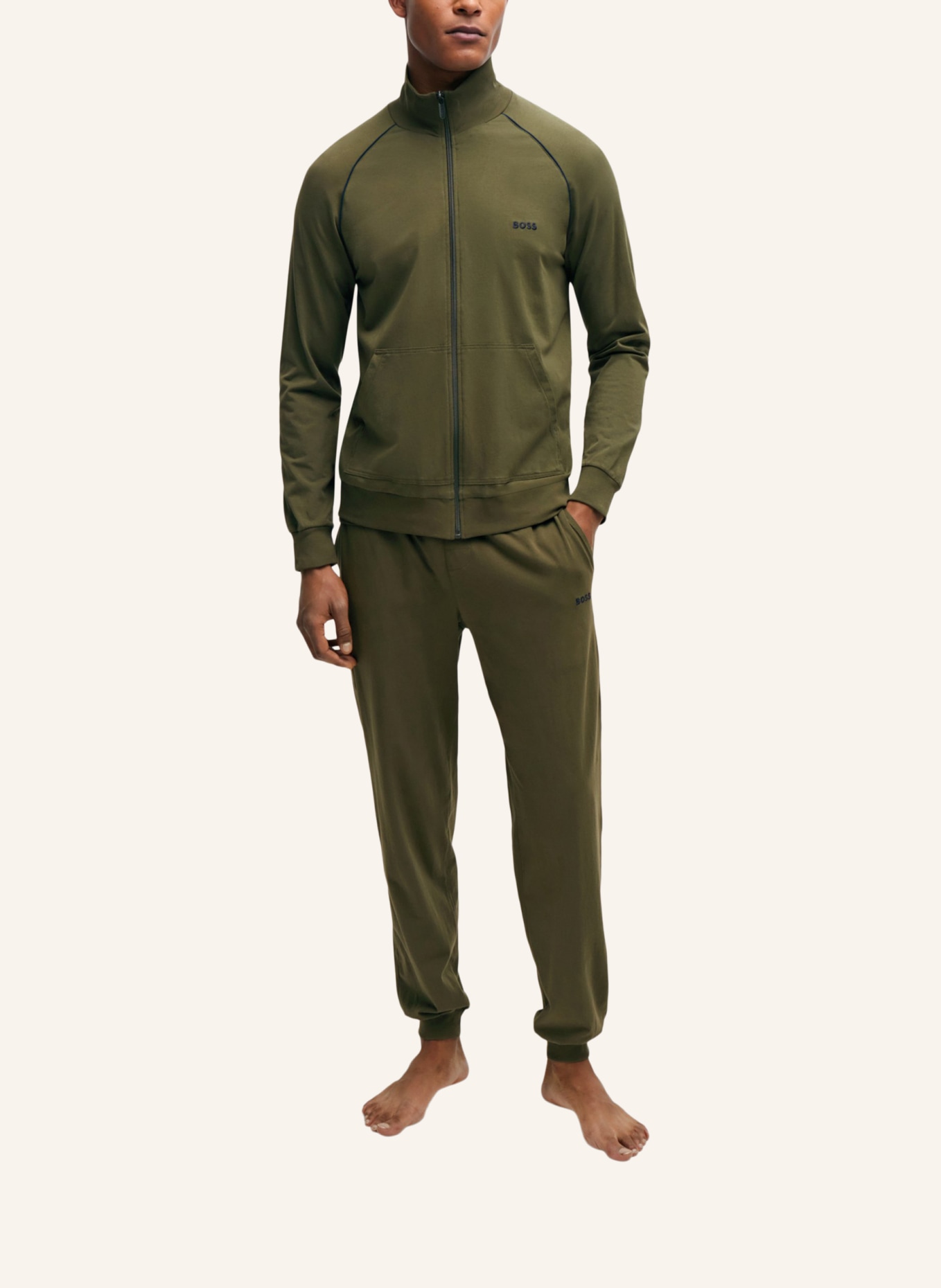 BOSS Loungewear Jacke MIX&MATCH JACKET Z Regular Fit, Farbe: DUNKELGRÜN (Bild 5)