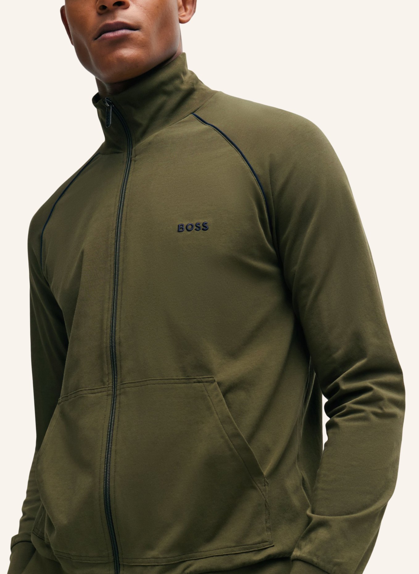 BOSS Loungewear Jacke MIX&MATCH JACKET Z Regular Fit, Farbe: DUNKELGRÜN (Bild 3)