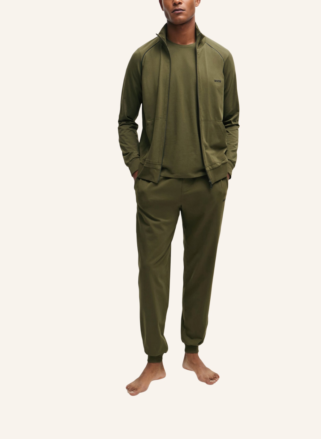 BOSS Loungewear Oberteil MIX&MATCH T-SHIRT R Regular Fit, Farbe: DUNKELGRÜN (Bild 5)