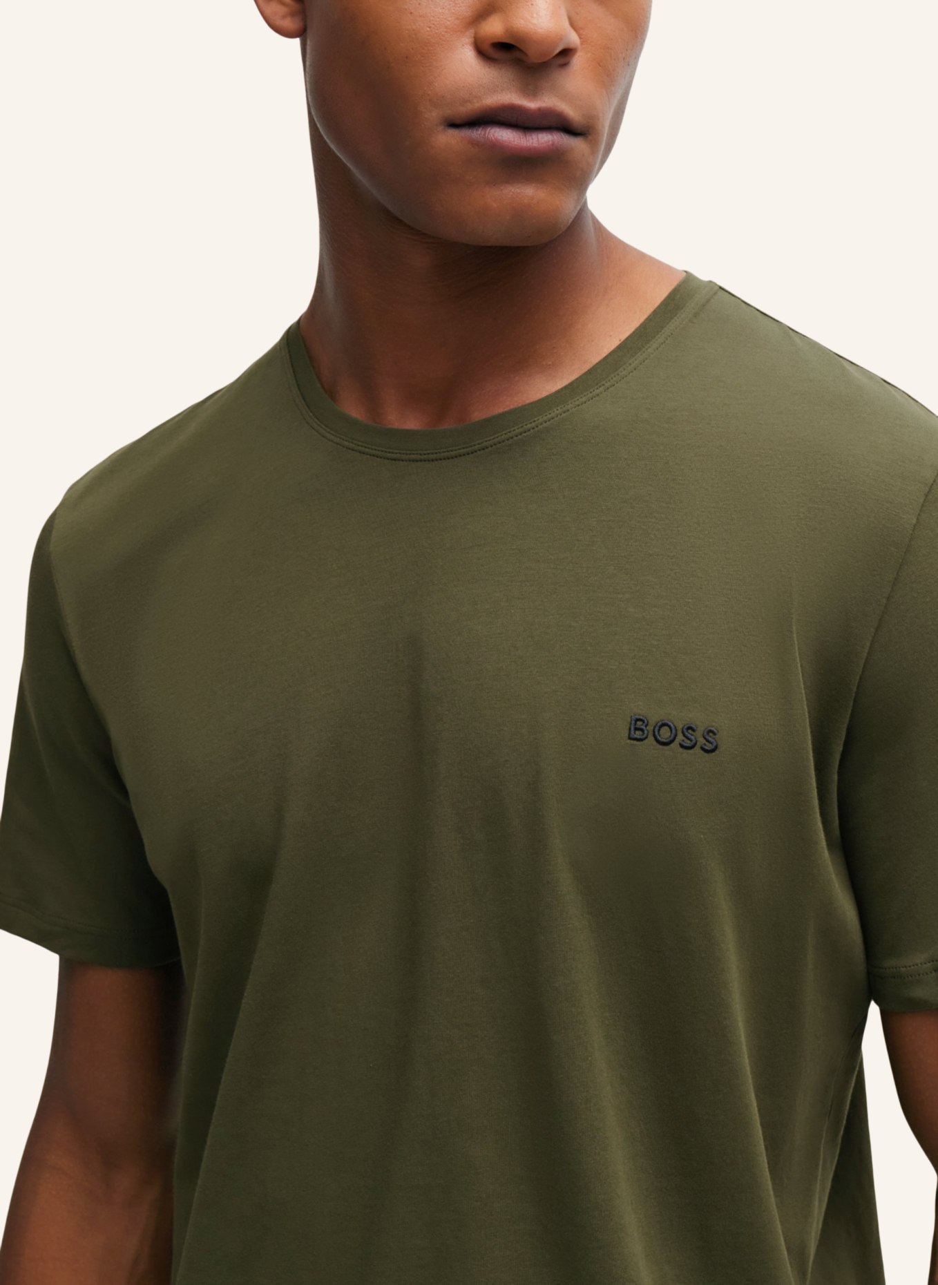 BOSS Loungewear Oberteil MIX&MATCH T-SHIRT R Regular Fit, Farbe: DUNKELGRÜN (Bild 3)