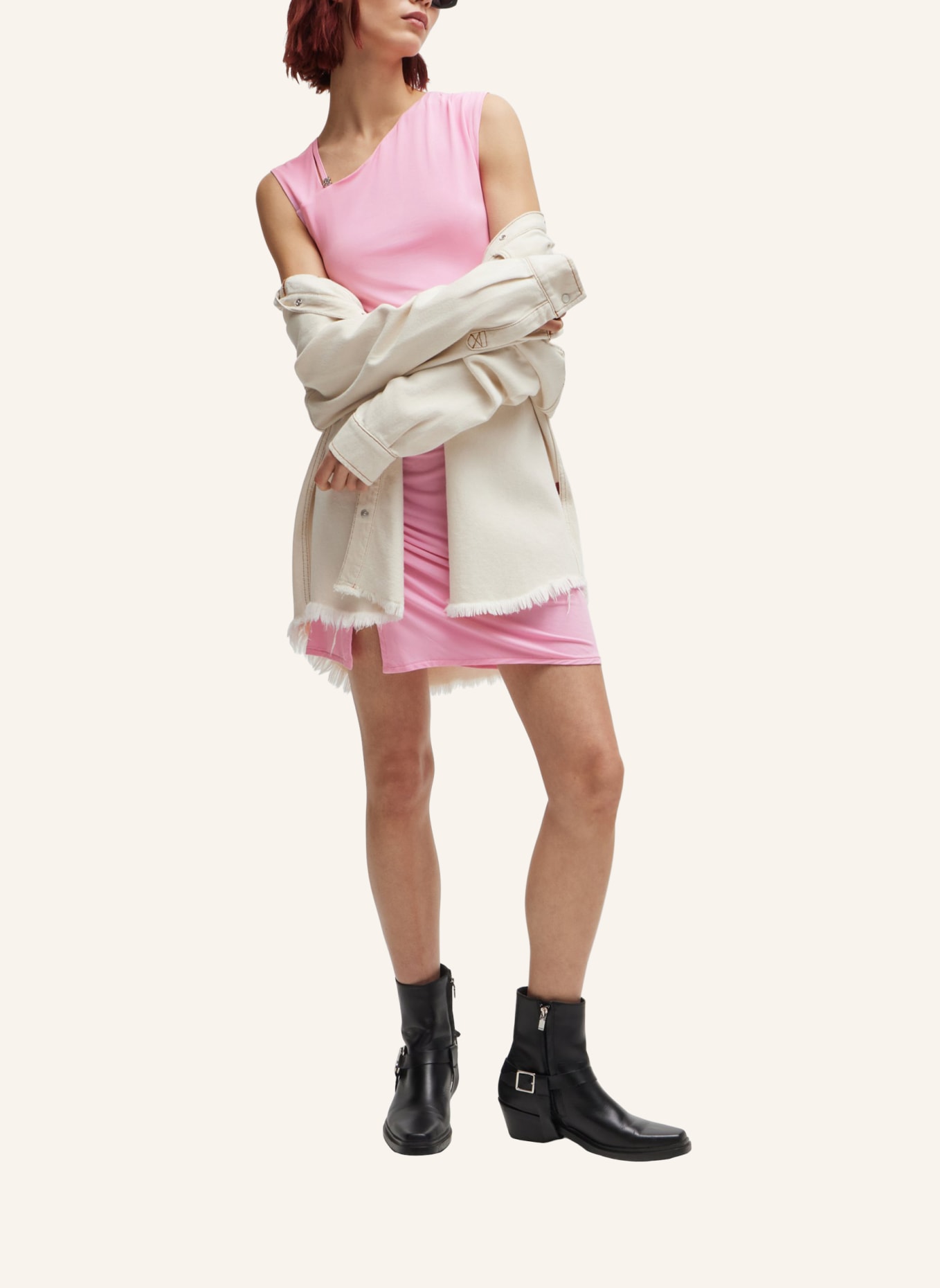 HUGO Jersey-Kleid NALIRA Slim Fit, Farbe: PINK (Bild 6)