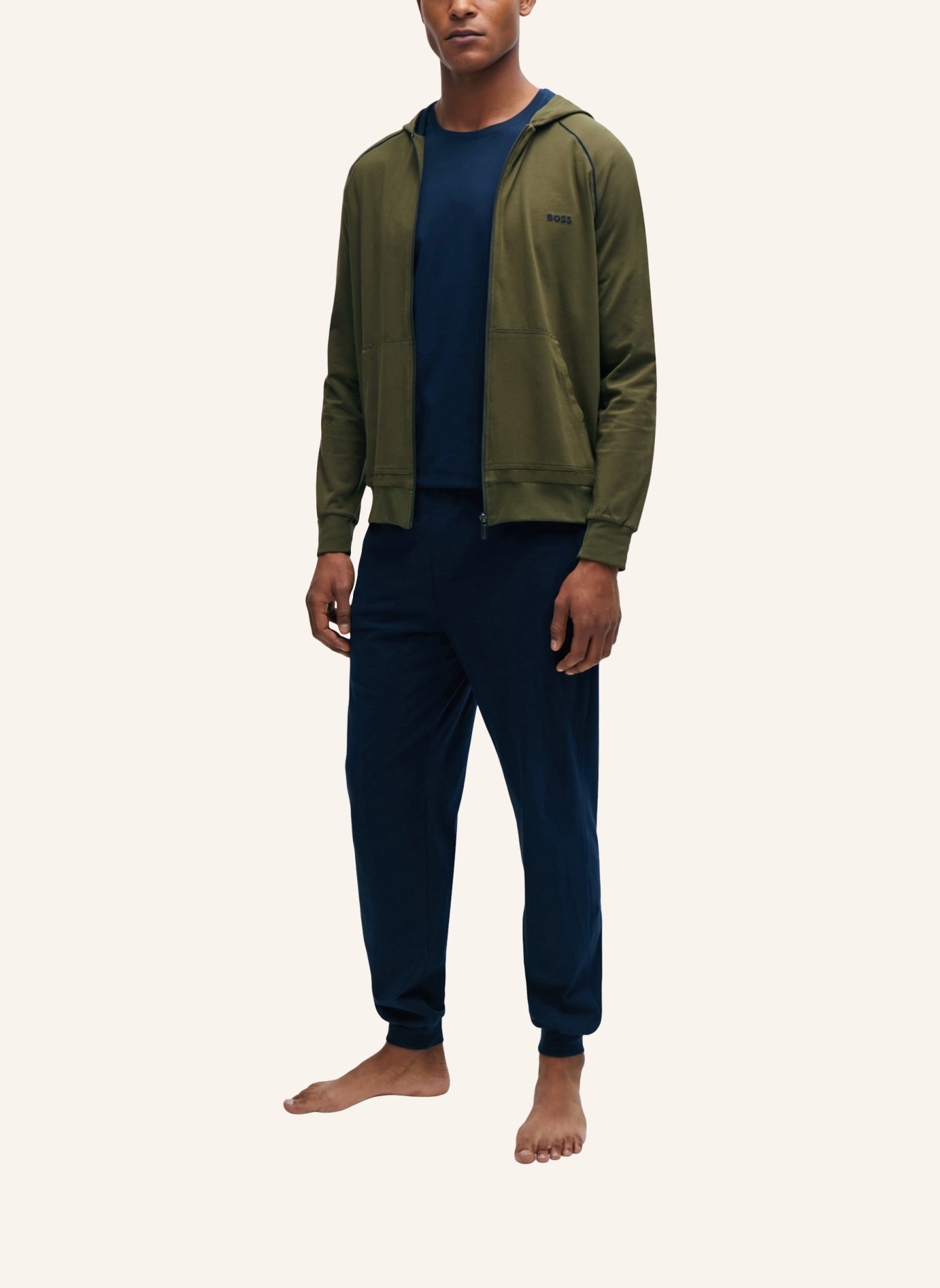 BOSS Loungewear Jacke MIX&MATCH JACKET H Regular Fit, Farbe: DUNKELGRÜN (Bild 5)