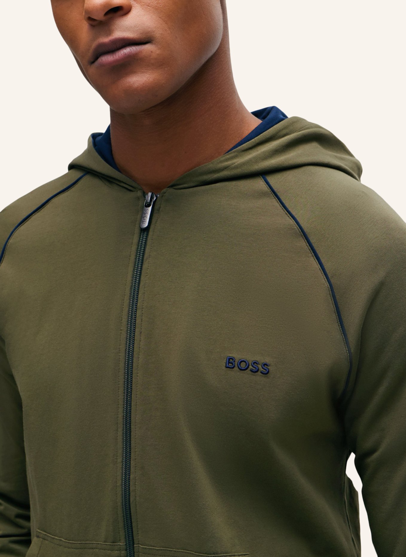 BOSS Loungewear Jacke MIX&MATCH JACKET H Regular Fit, Farbe: DUNKELGRÜN (Bild 3)