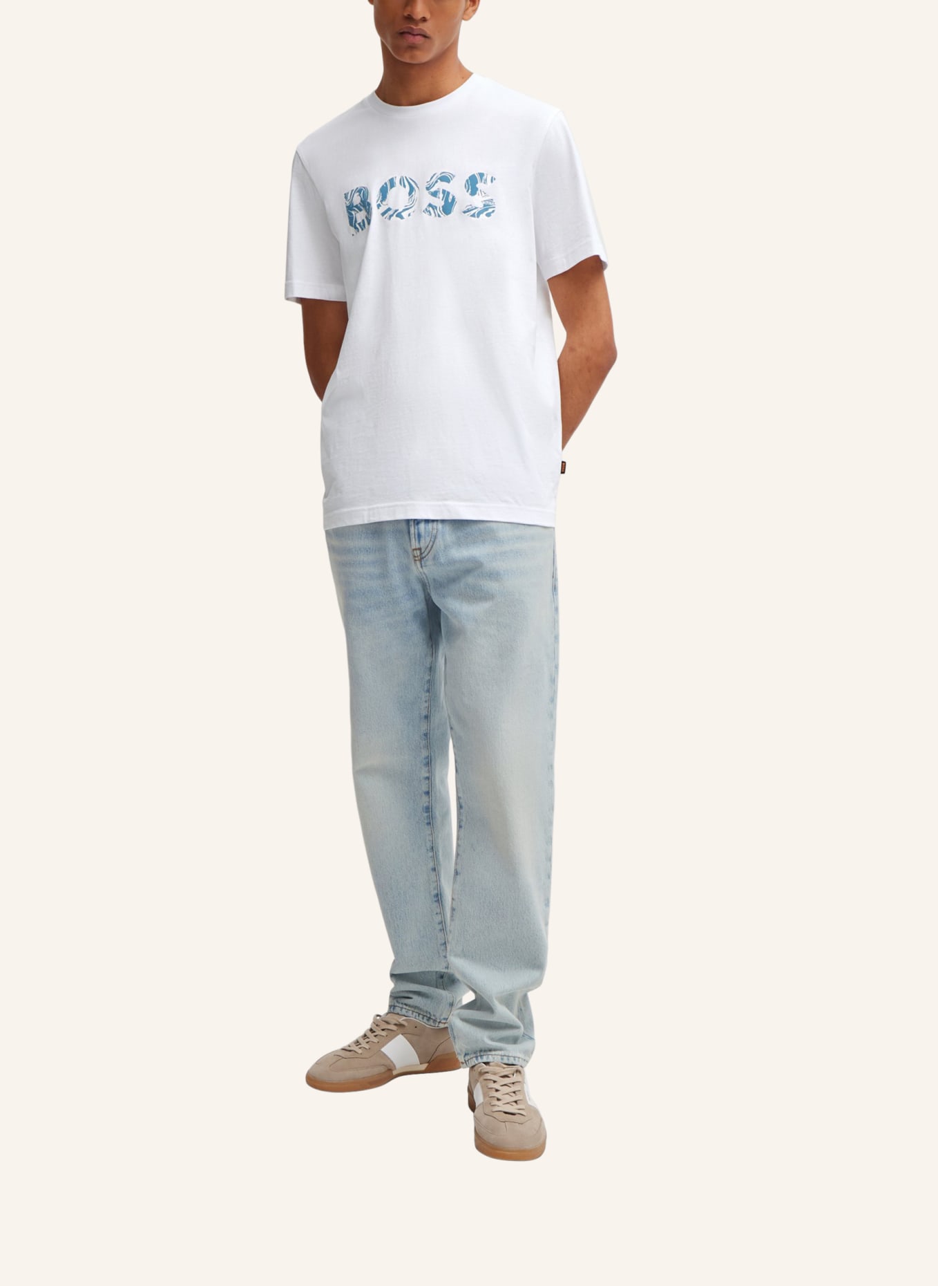 BOSS T-Shirt TE_BOSSOCEAN Regular Fit, Farbe: WEISS (Bild 5)
