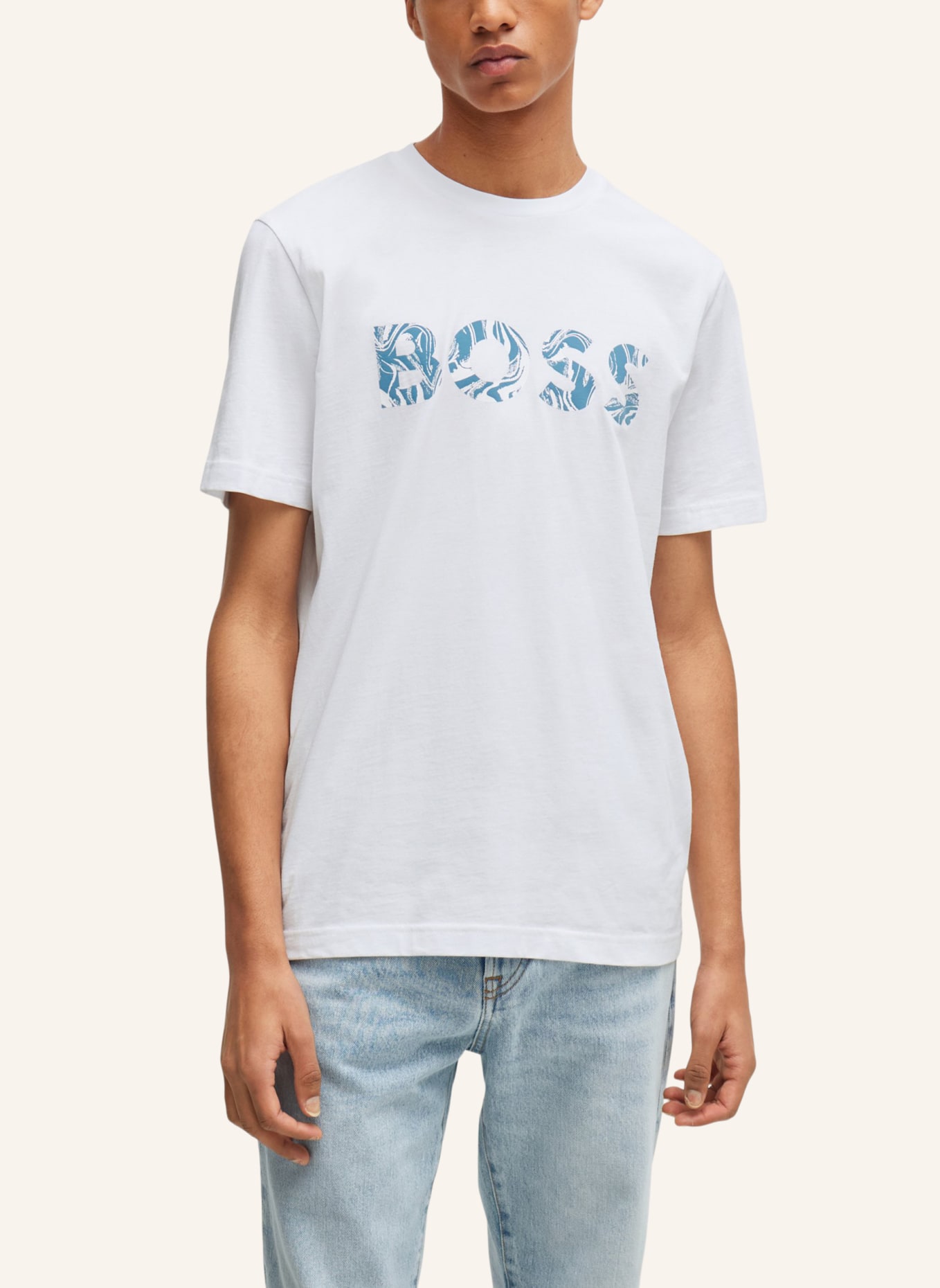 BOSS T-Shirt TE_BOSSOCEAN Regular Fit, Farbe: WEISS (Bild 4)