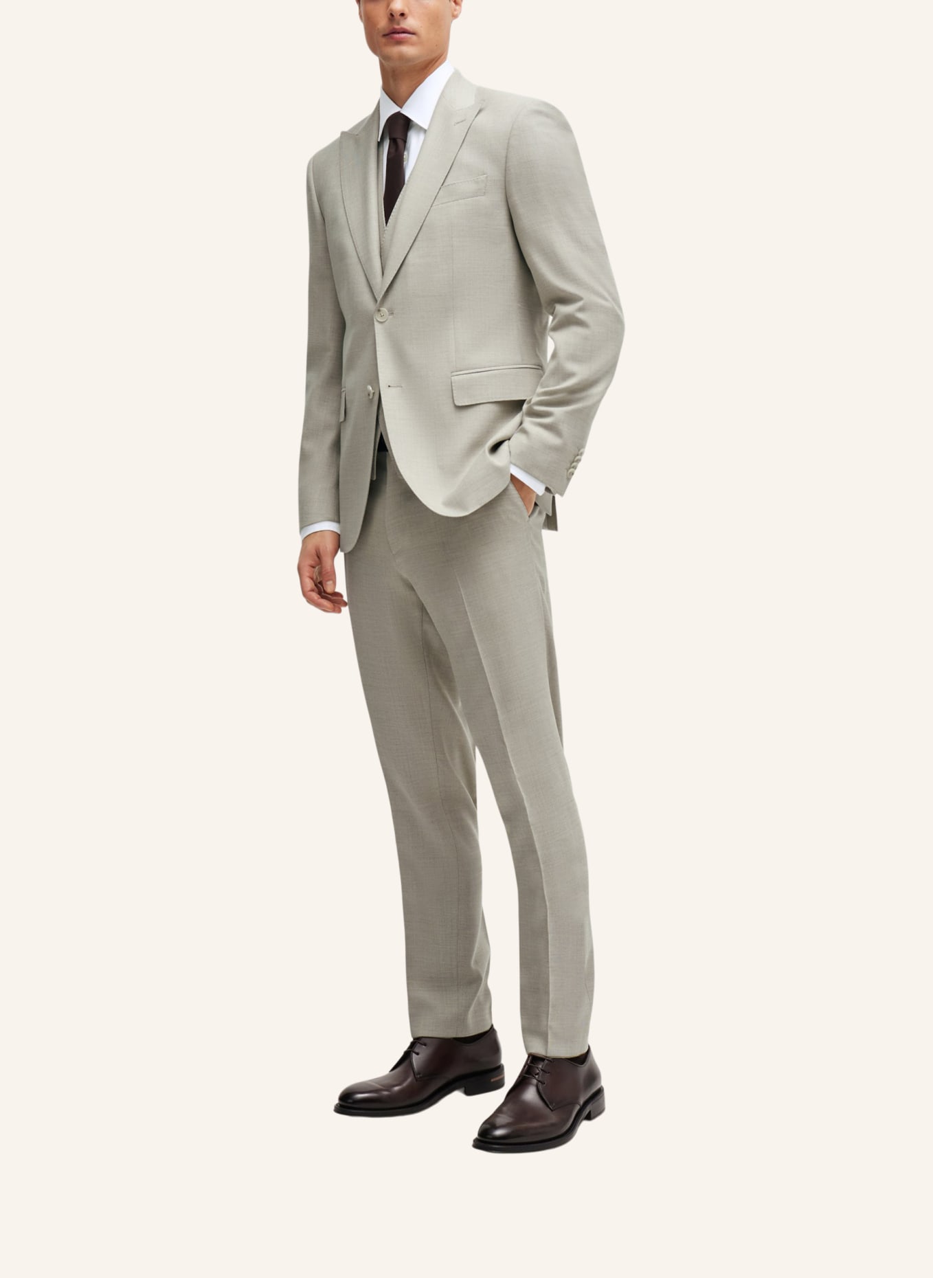 BOSS Business Anzug H-JECKSON-3PCS-241 Regular Fit, Farbe: BEIGE (Bild 9)