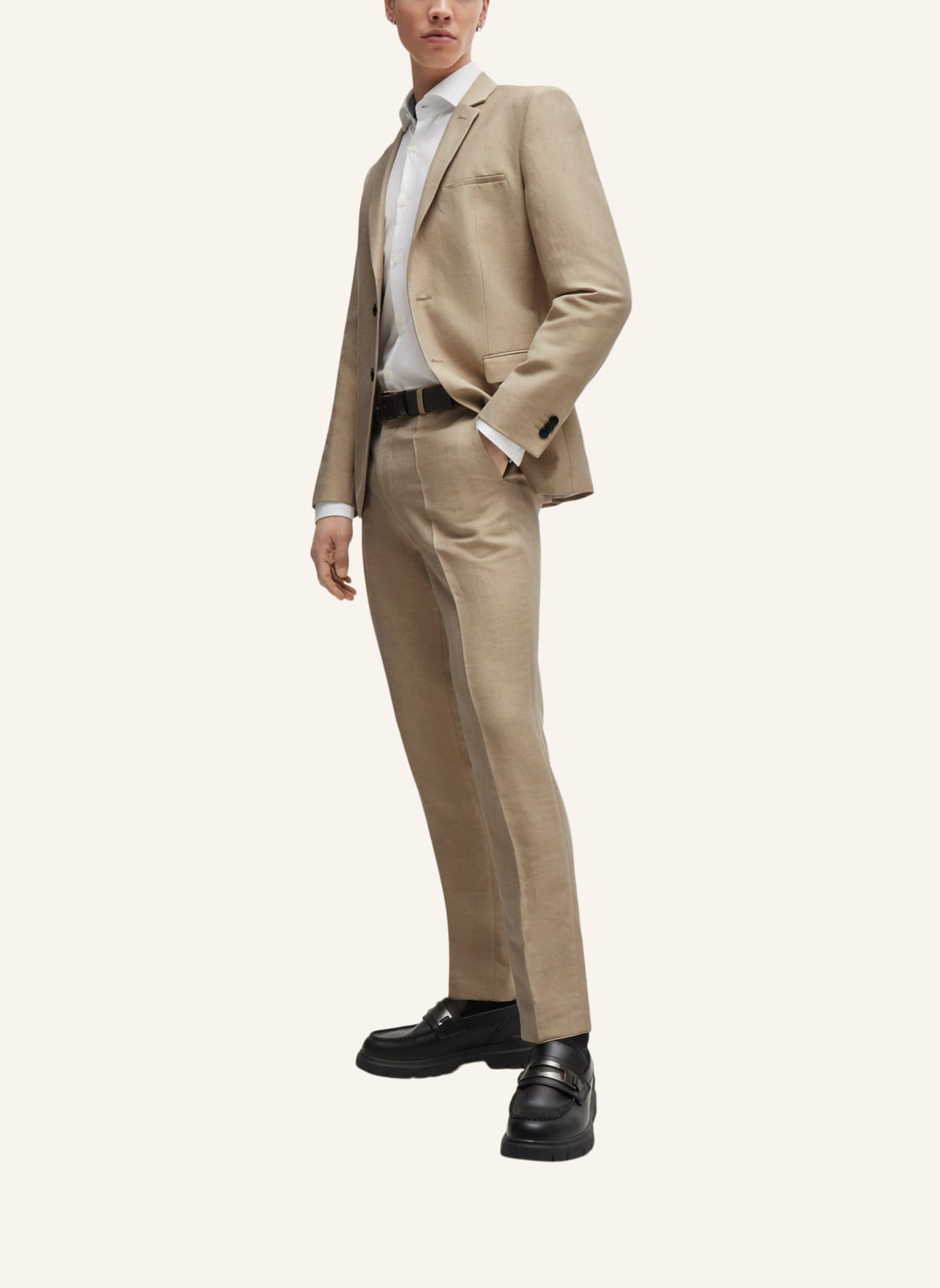 HUGO Business Anzug ARTI/HESTEN232X Extra-Slim Fit, Farbe: KHAKI (Bild 9)