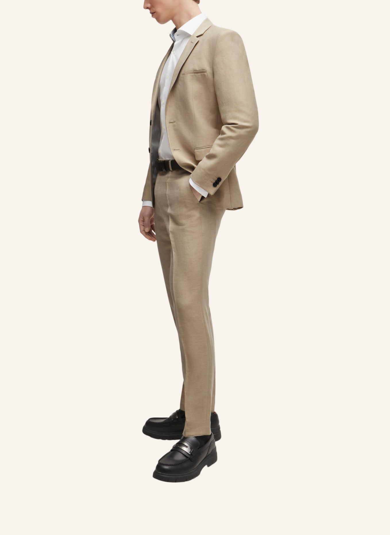HUGO Business Anzug ARTI/HESTEN232X Extra-Slim Fit, Farbe: KHAKI (Bild 5)