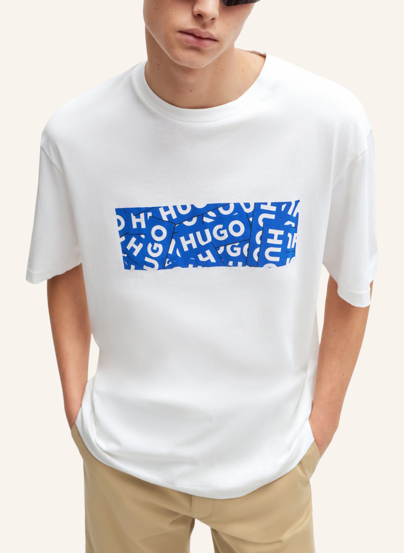 HUGO T-Shirt NALAYO Regular Fit, Farbe: WEISS (Bild 3)