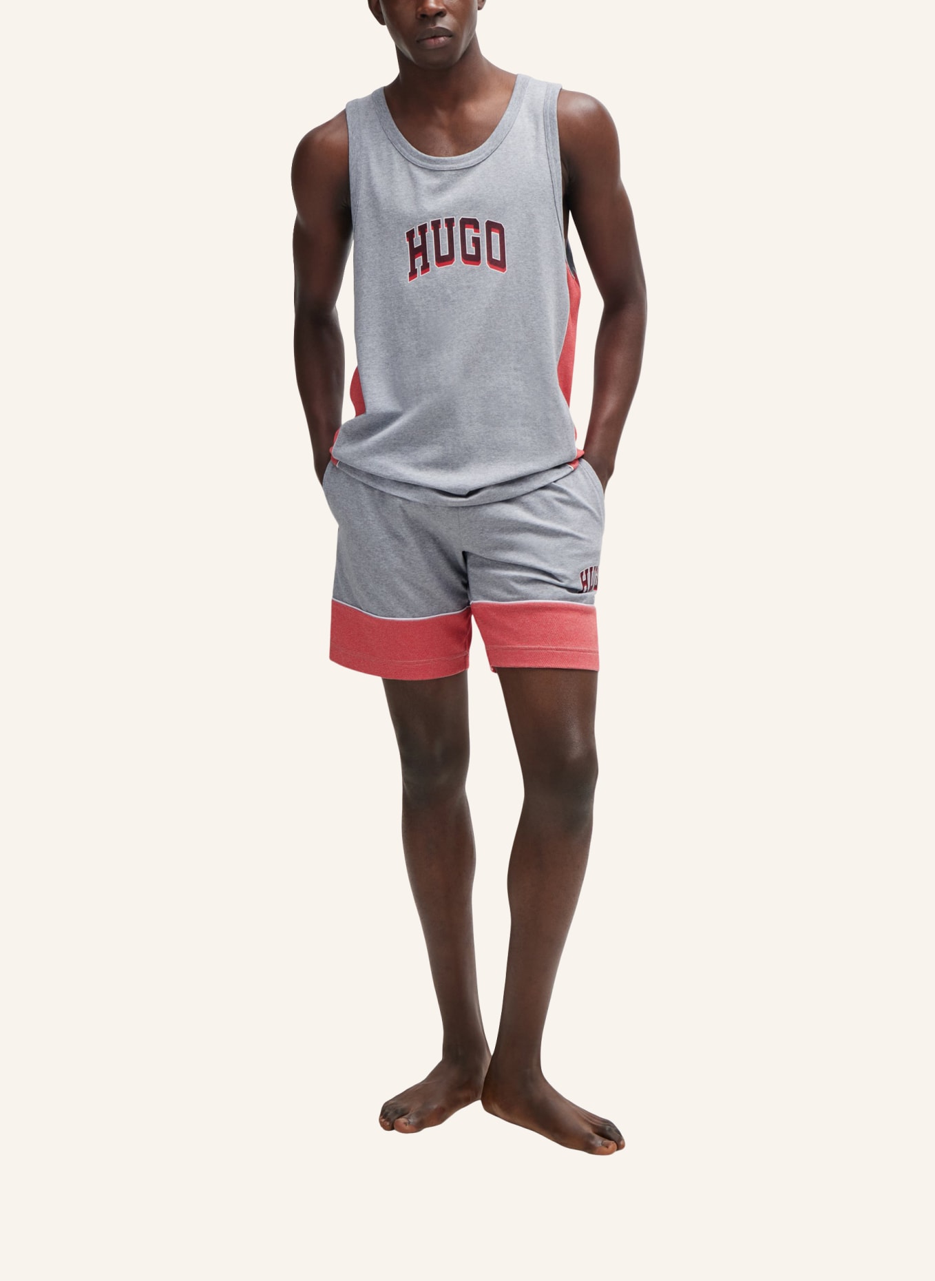 HUGO Pyjama-Oberteil MATCH TANK TOP Relaxed Fit, Farbe: GRAU (Bild 5)
