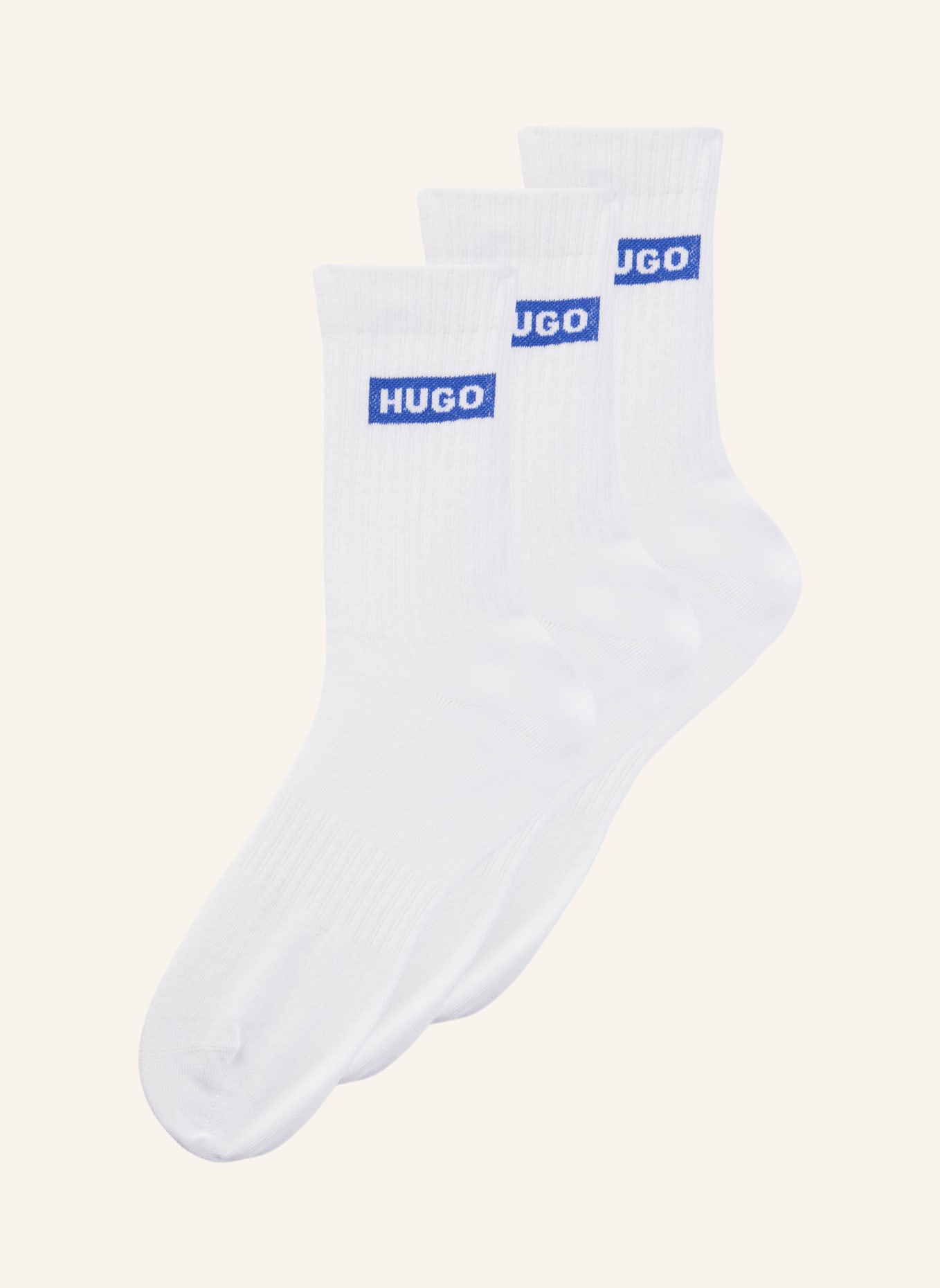 HUGO Casual Socken 3P QS BLUE LOGO CC, Farbe: WEISS (Bild 1)
