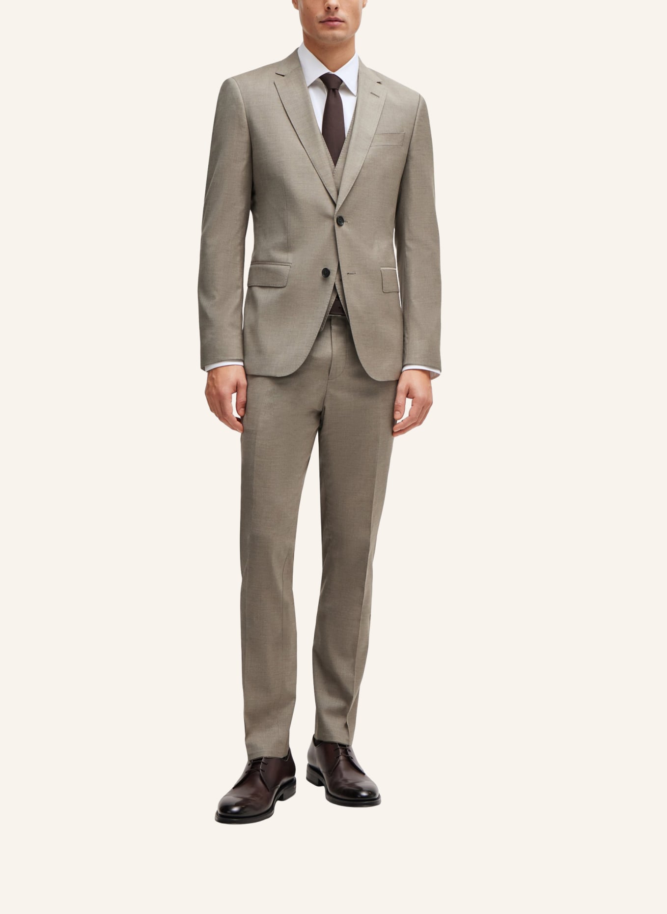 BOSS Business Anzug H-HUGE-3PCS-232 Slim Fit, Farbe: BEIGE (Bild 9)