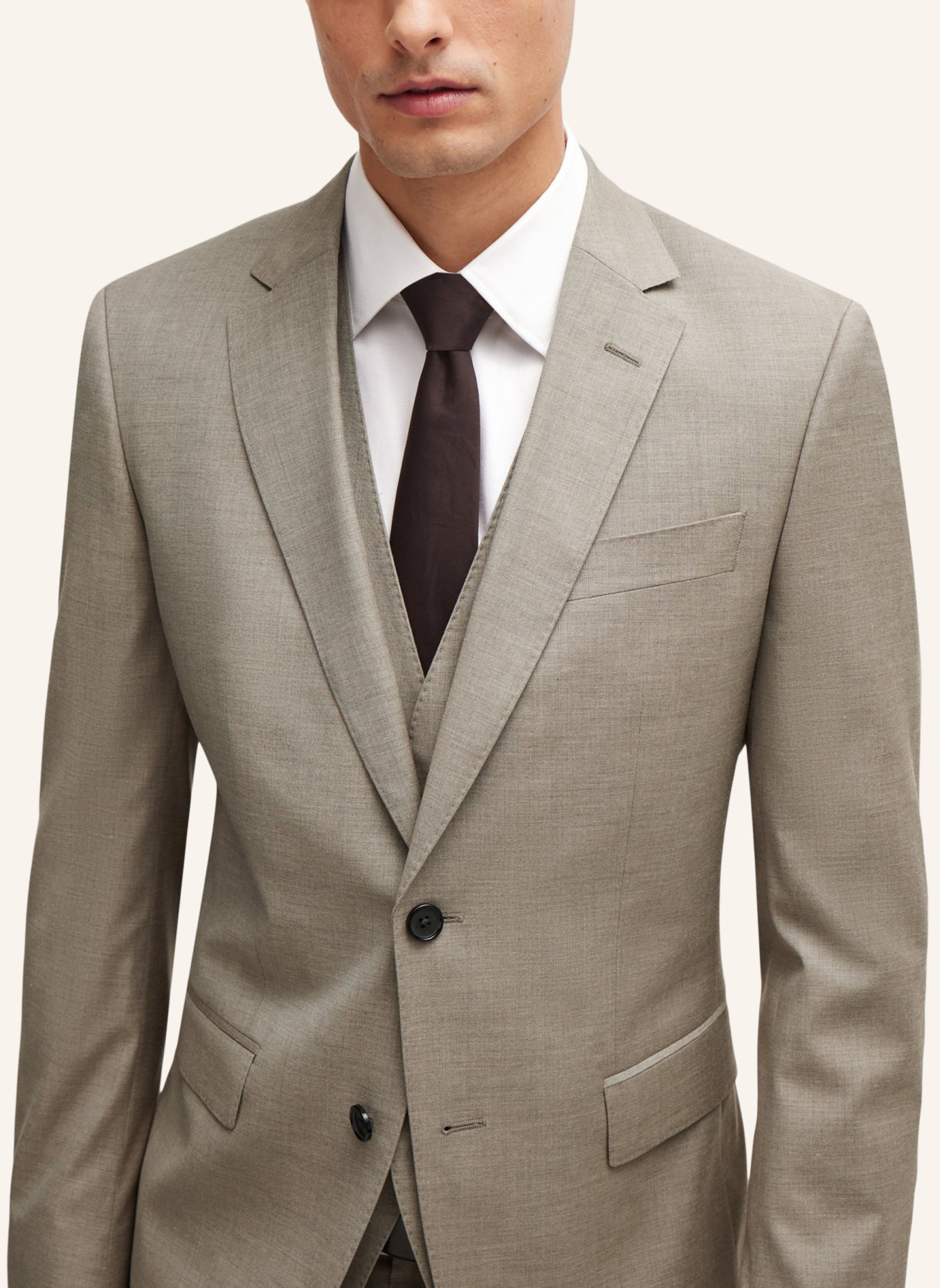 BOSS Business Anzug H-HUGE-3PCS-232 Slim Fit, Farbe: BEIGE (Bild 4)
