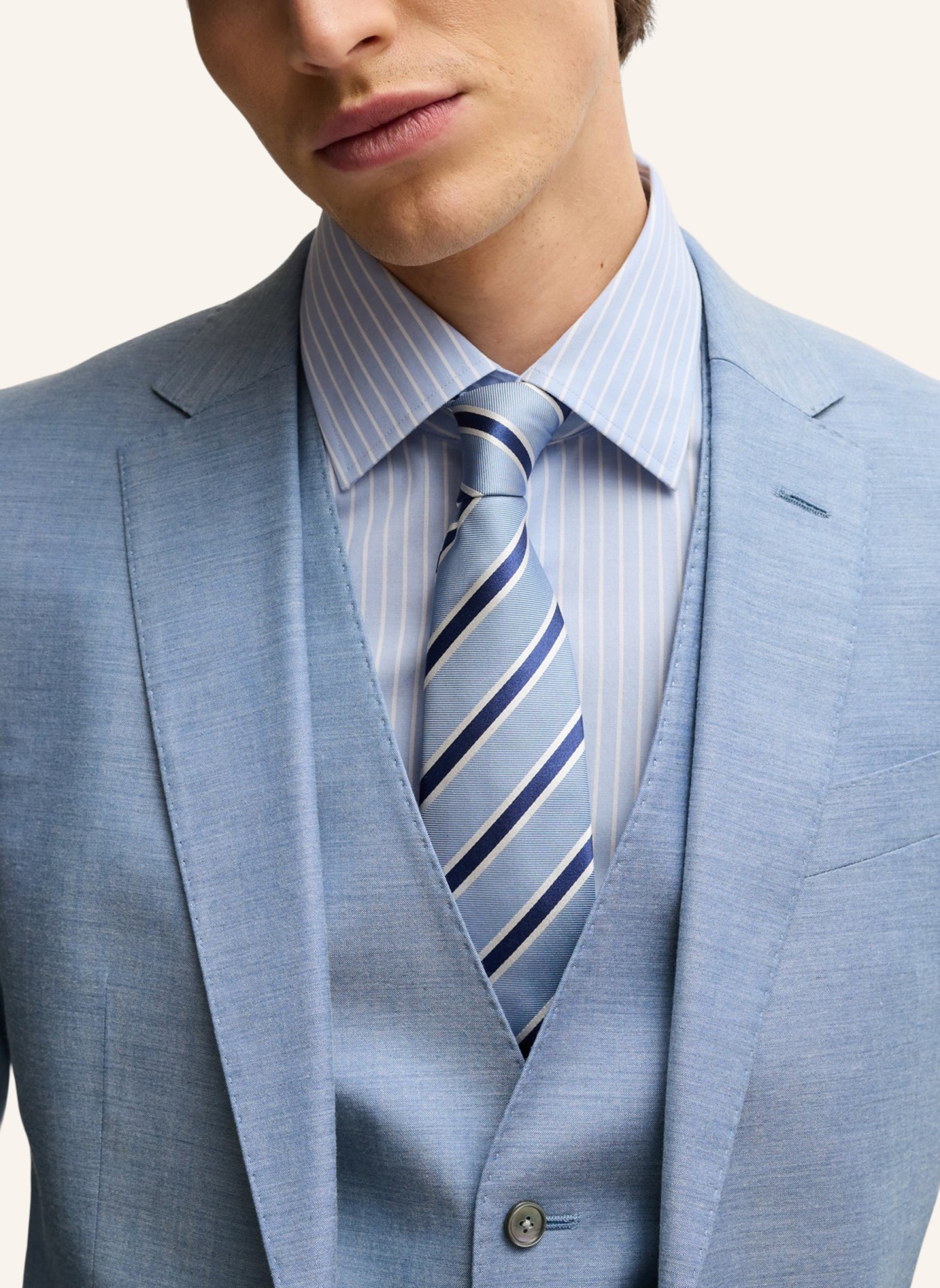 BOSS Business Anzug H-HUGE-3PCS-232 Slim Fit, Farbe: HELLBLAU (Bild 4)