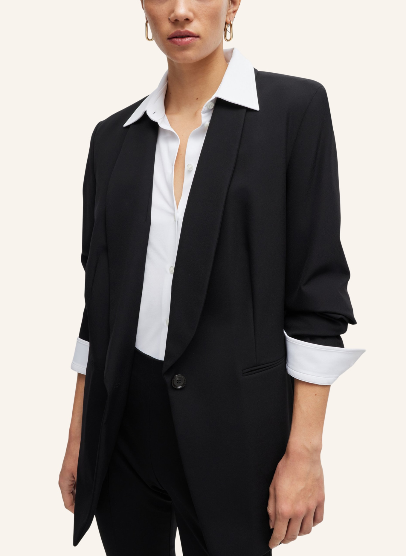 BOSS Business Bluse BOANNA Extra-Slim Fit, Farbe: WEISS (Bild 4)