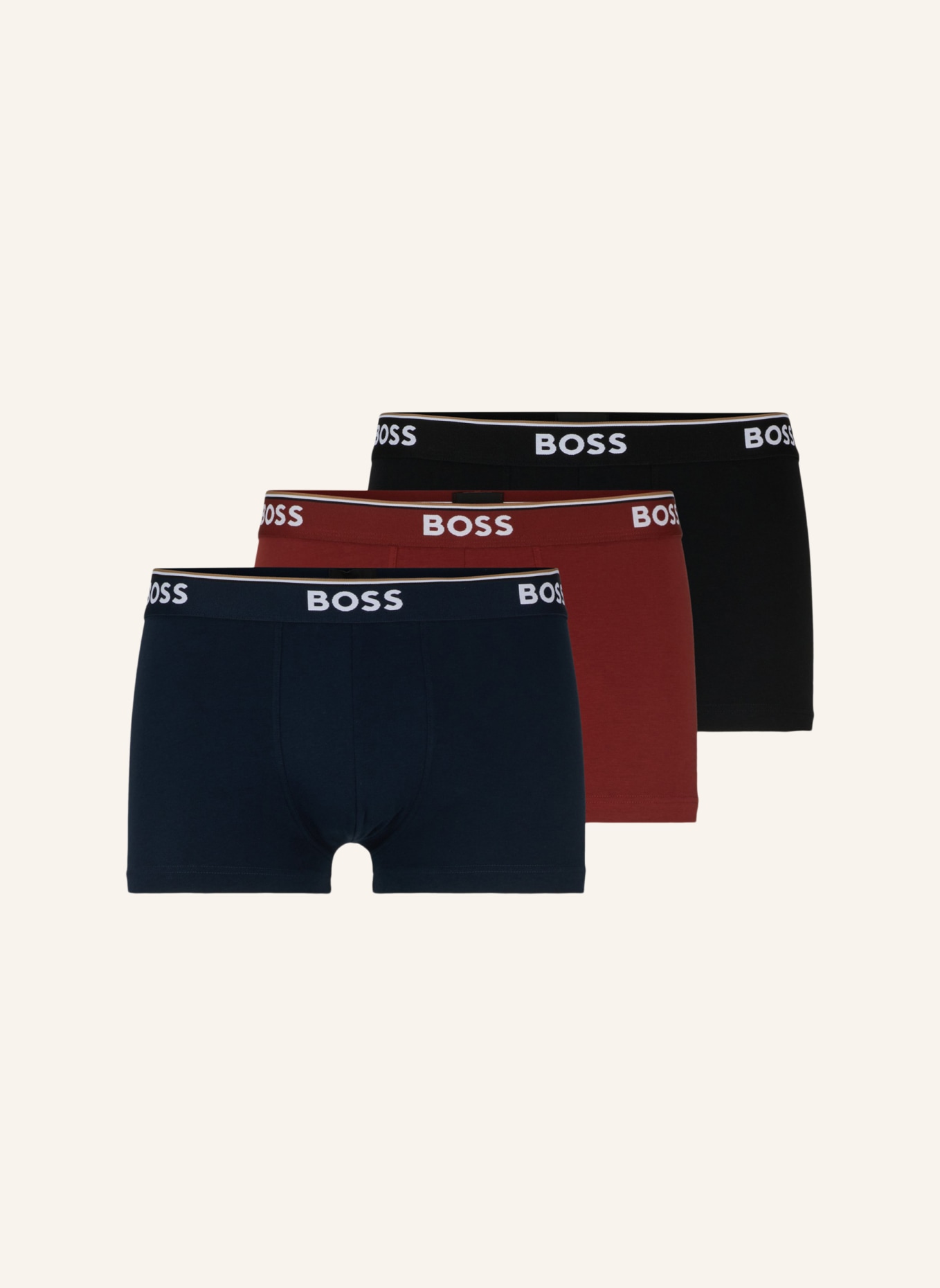 BOSS Boxershort TRUNK 3P POWER, Farbe: DUNKELROT (Bild 1)