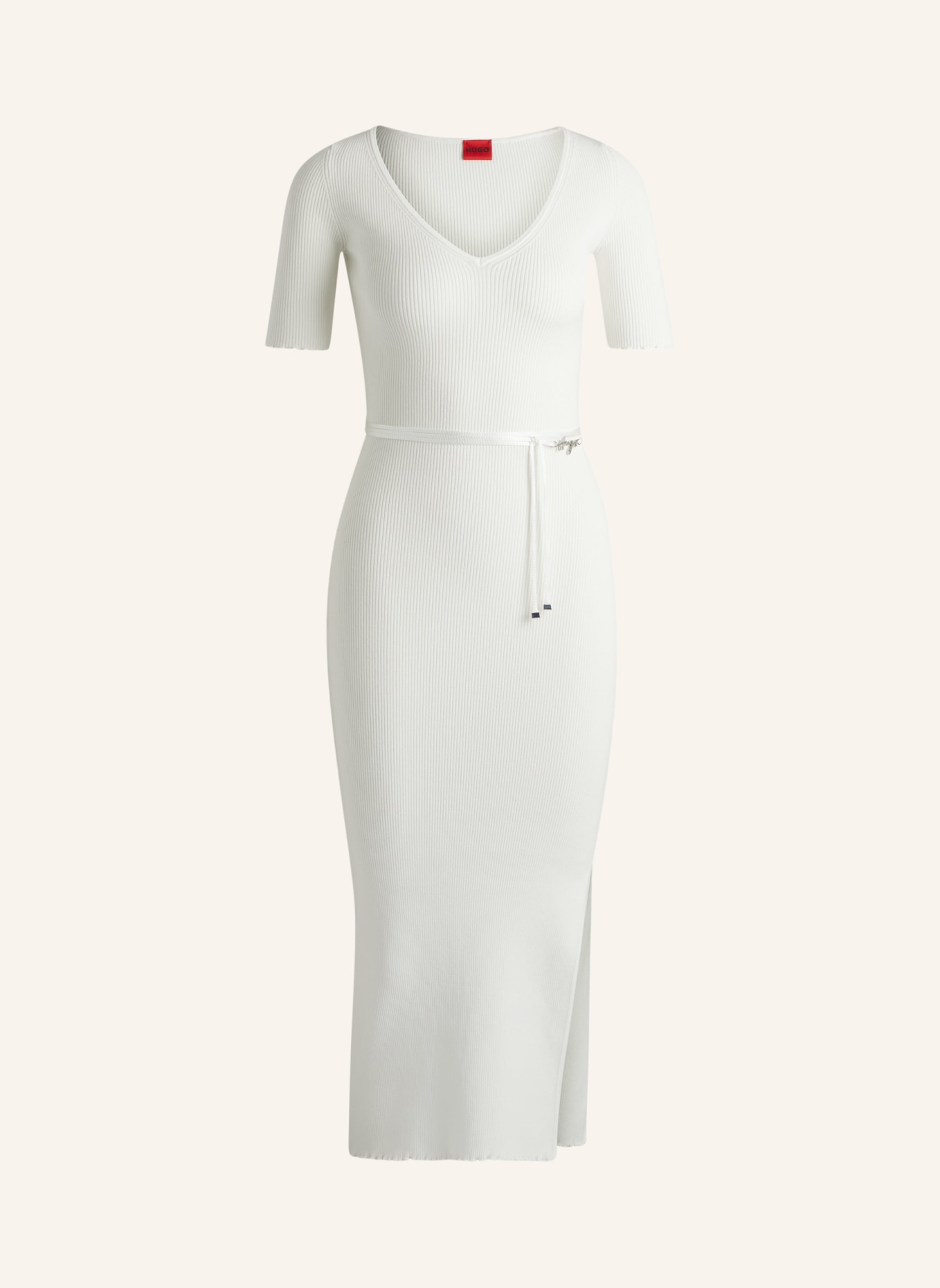 HUGO Gestricktes Kleid SIMBLY Slim Fit, Farbe: WEISS (Bild 1)