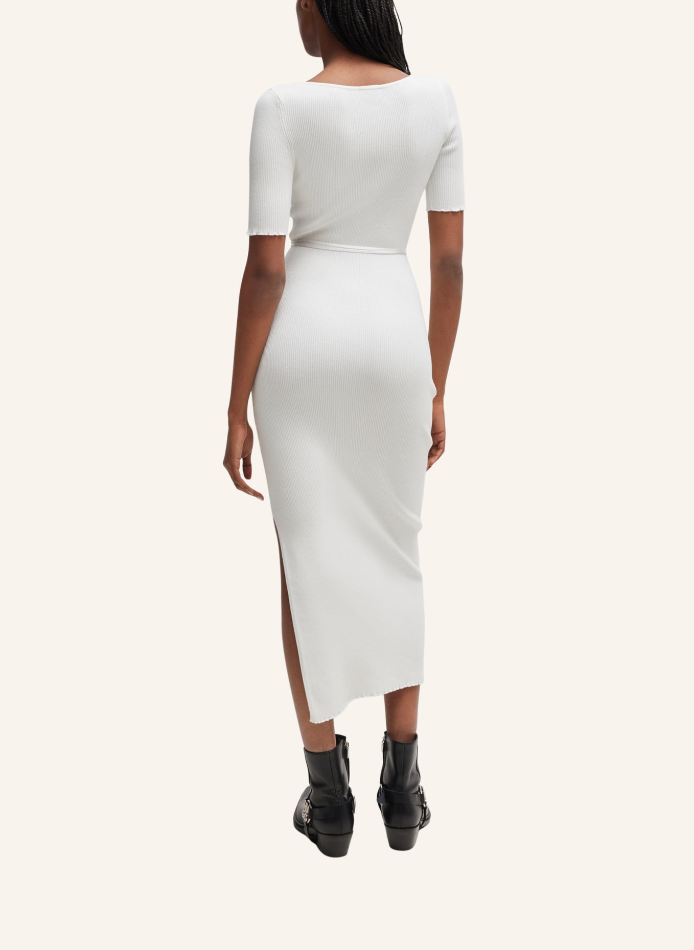 HUGO Gestricktes Kleid SIMBLY Slim Fit, Farbe: WEISS (Bild 2)