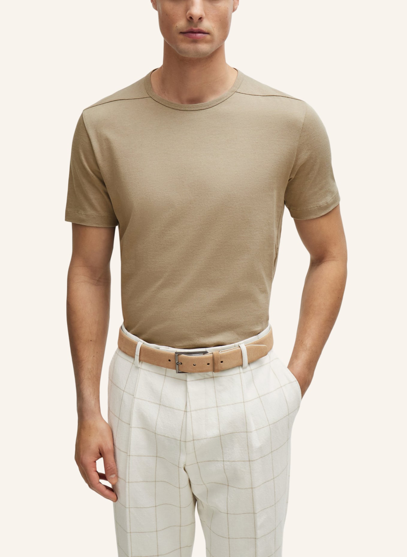 BOSS T-Shirt P-TIBURT 440 Regular Fit, Farbe: KHAKI (Bild 4)