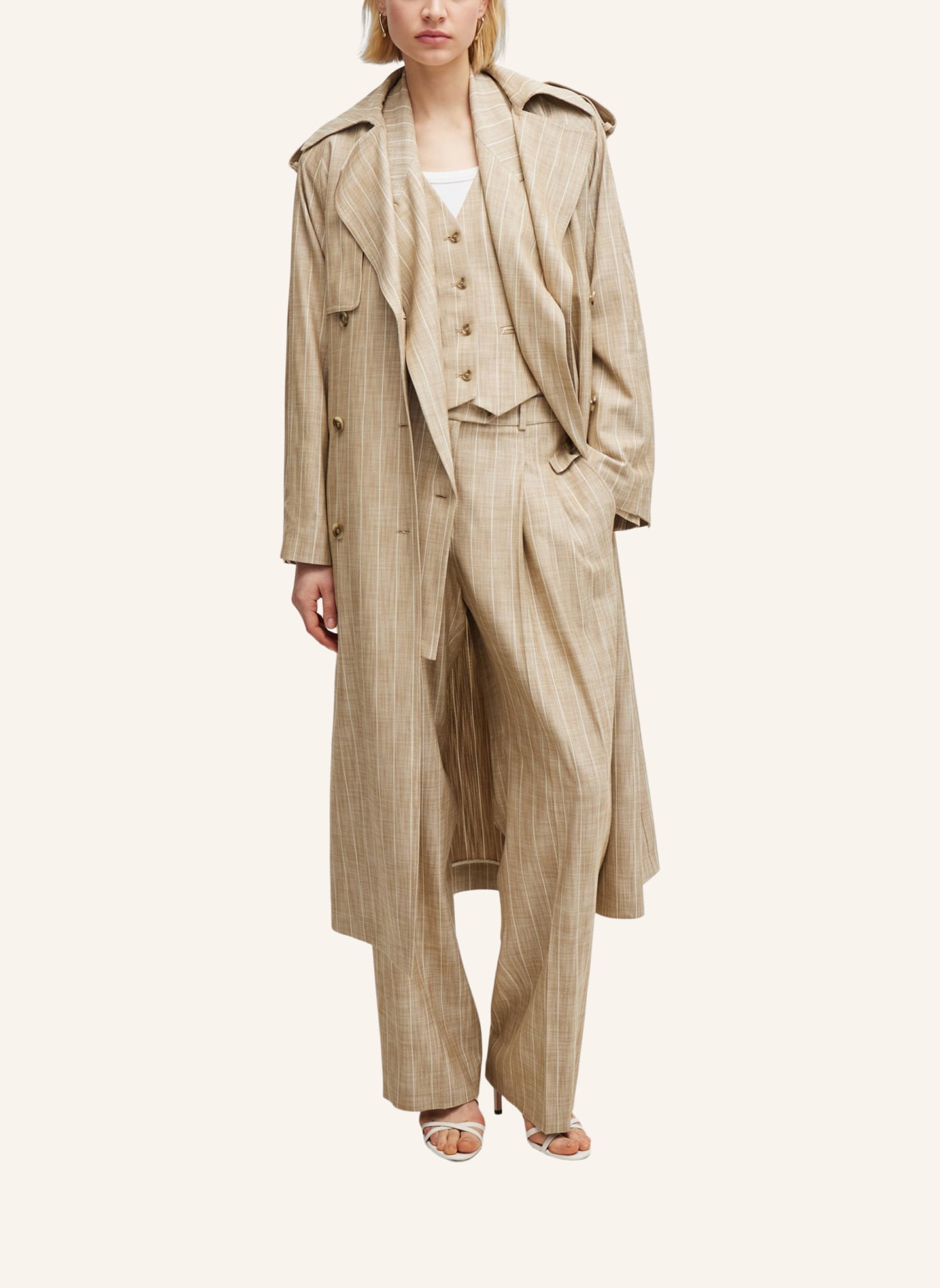 BOSS Klassischer Mantel CLOMEA, Farbe: BEIGE (Bild 5)