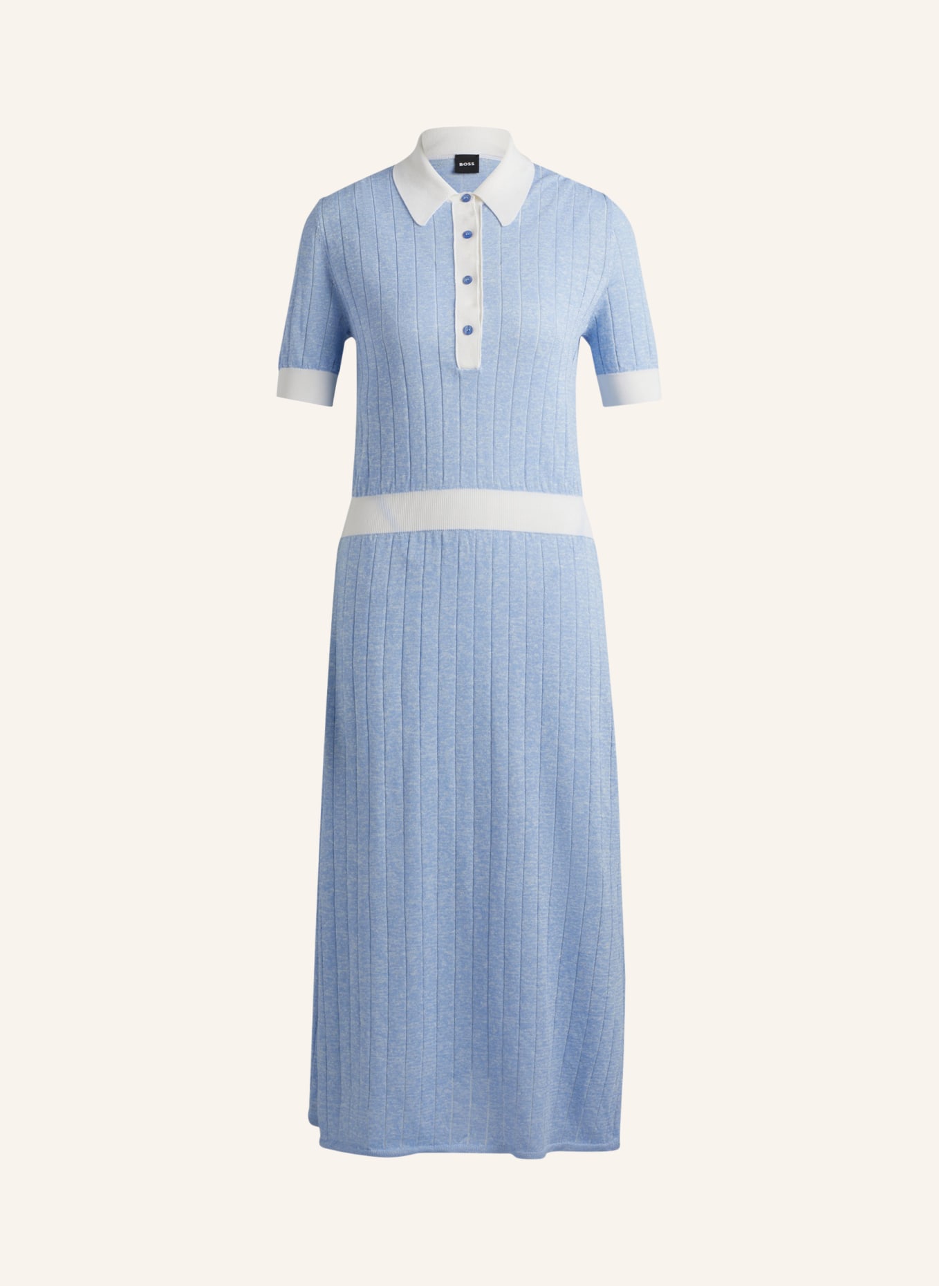 BOSS Gestricktes Kleid FARONKA Relaxed Fit, Farbe: WEISS (Bild 1)