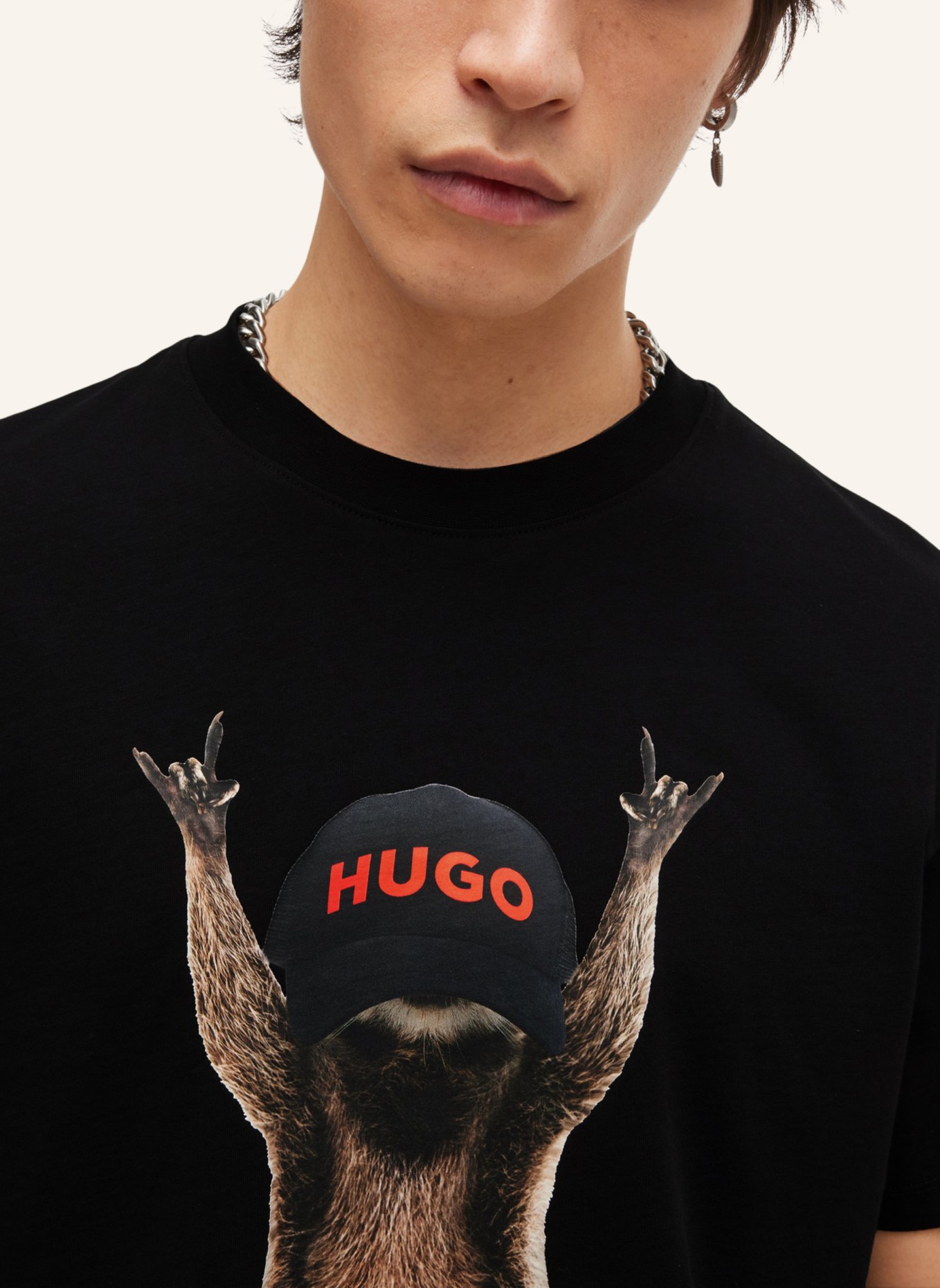 HUGO T-Shirt DRACCOON_IN Regular Fit, Farbe: SCHWARZ (Bild 3)