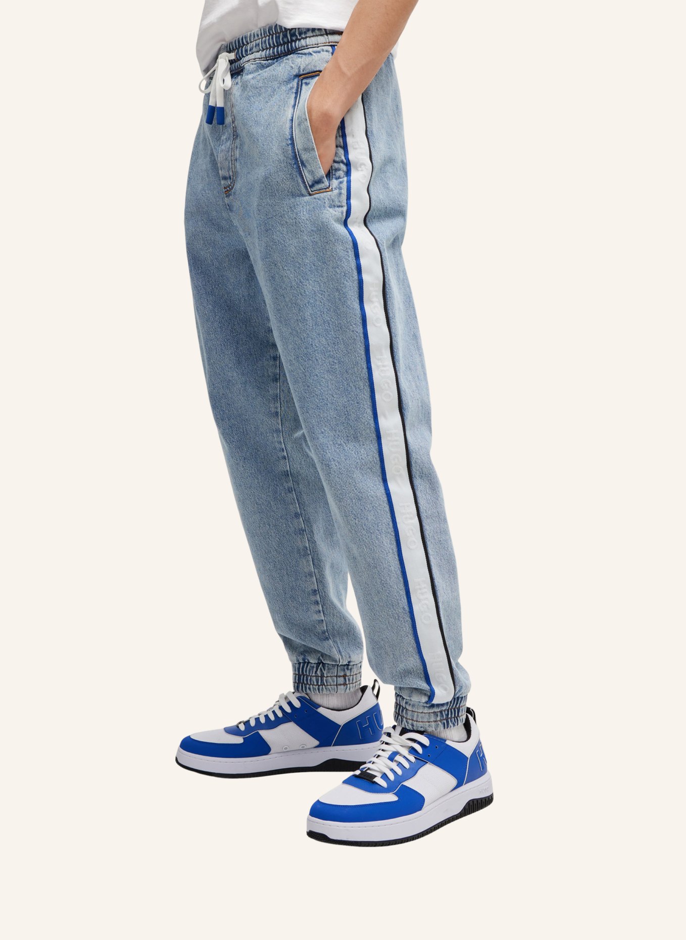 HUGO Jeans YOHJI PANTS/1 Tapered Fit, Farbe: BLAU (Bild 4)
