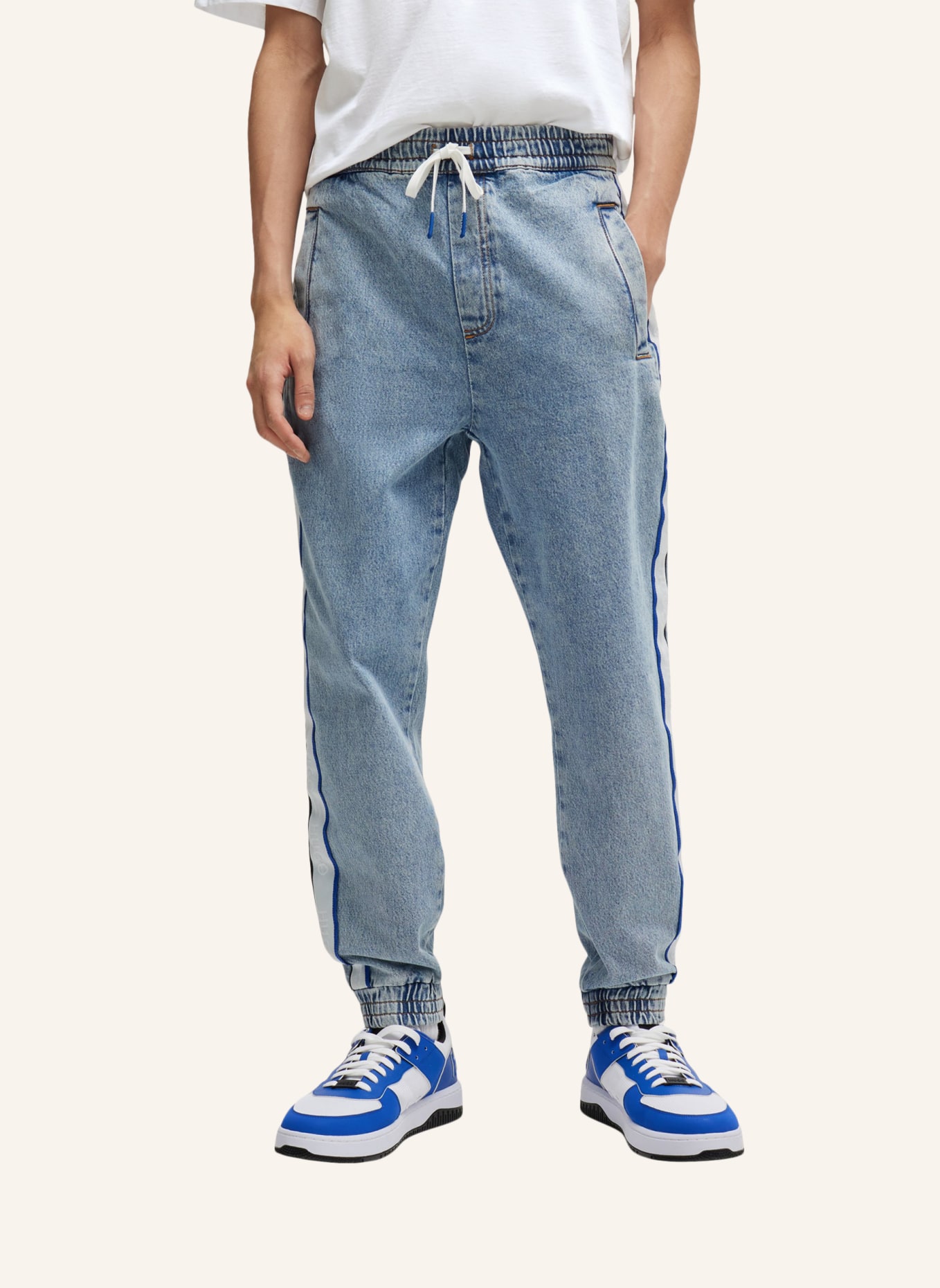 HUGO Jeans YOHJI PANTS/1 Tapered Fit, Farbe: BLAU (Bild 5)