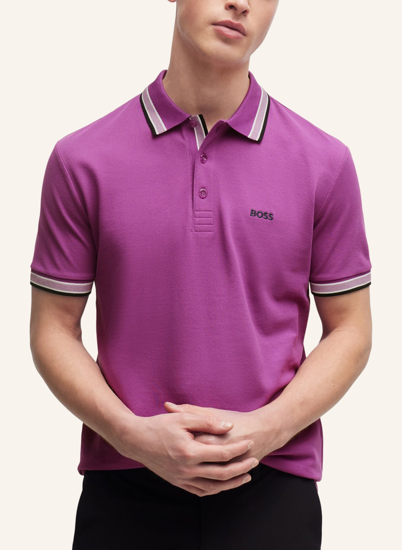 BOSS Poloshirt PADDY Regular Fit, Farbe: LILA (Bild 9)