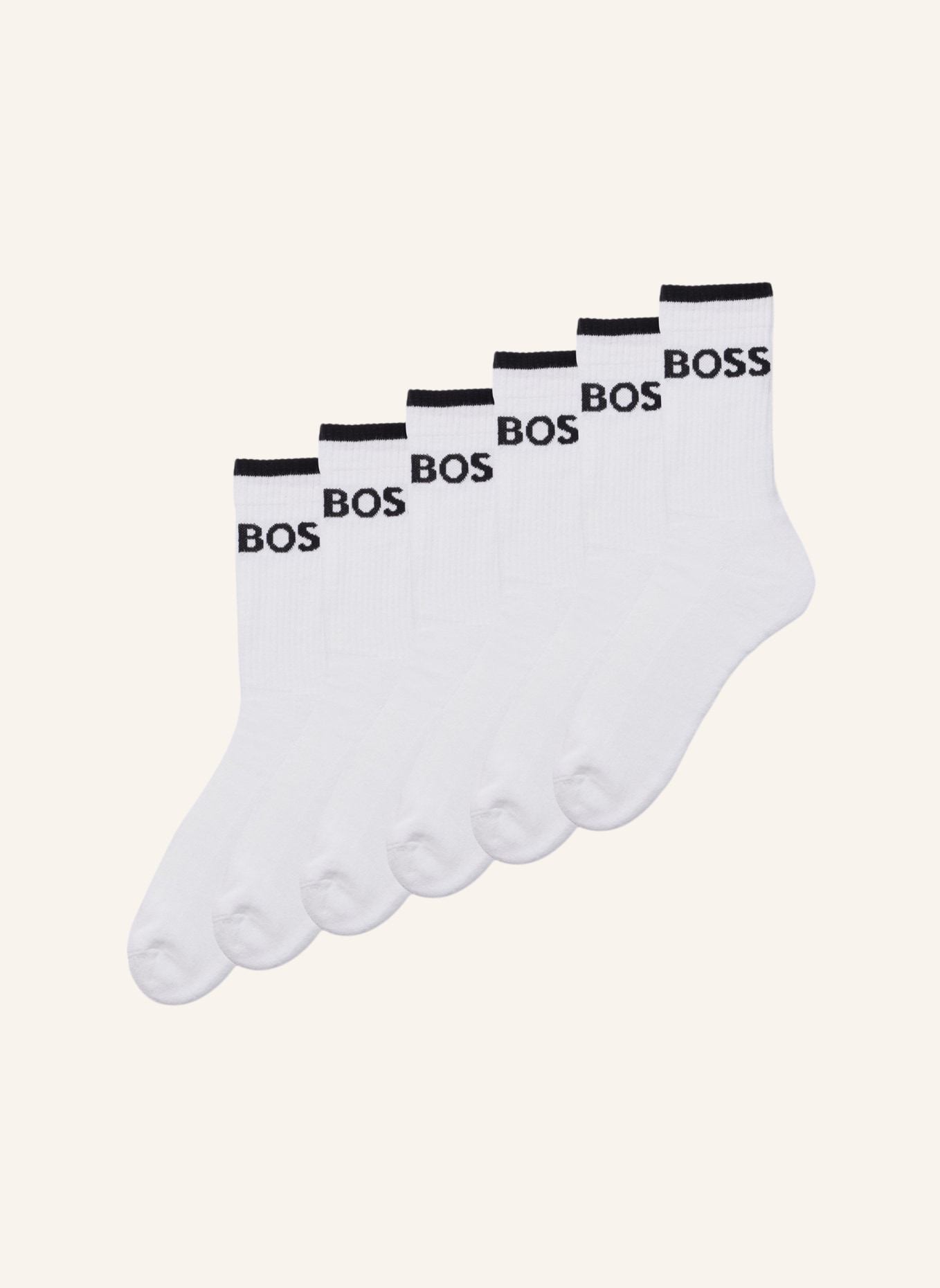 BOSS Casual Socken 6P QS STRIPE CC, Farbe: WEISS (Bild 1)