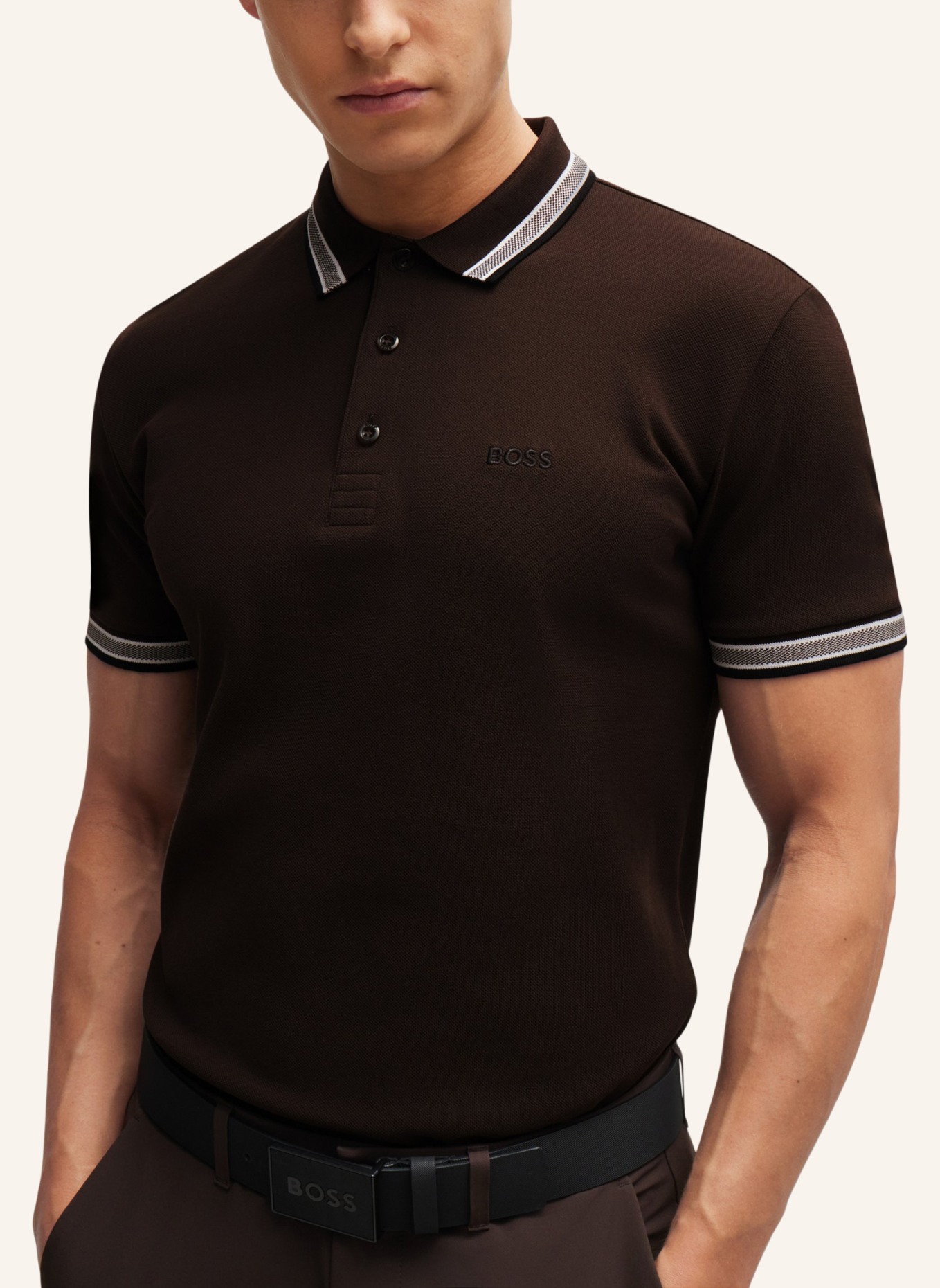 BOSS Poloshirt PADDY Regular Fit, Farbe: BRAUN (Bild 3)
