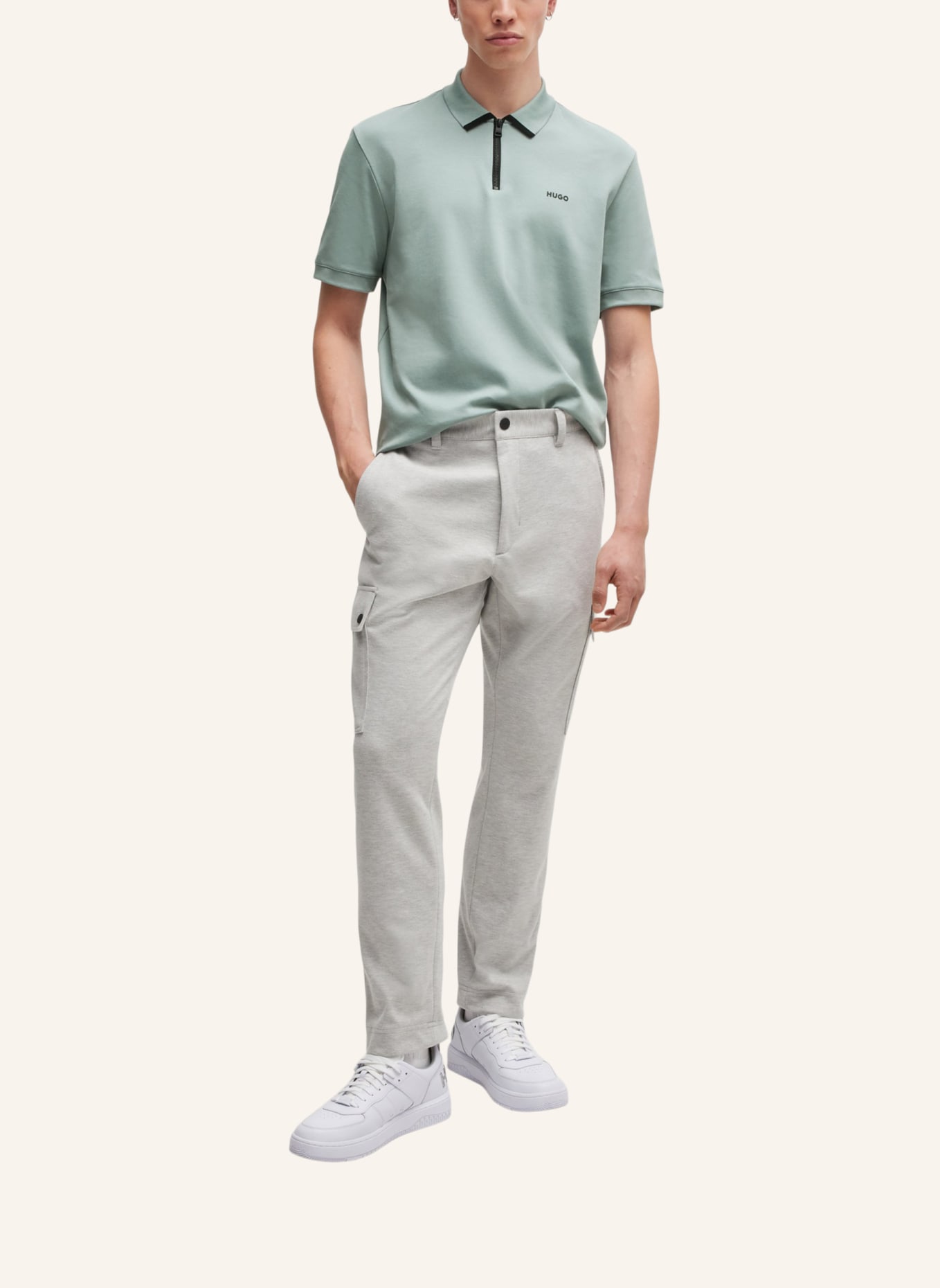 HUGO Poloshirt DALOMINO Regular Fit, Farbe: GRAU (Bild 5)