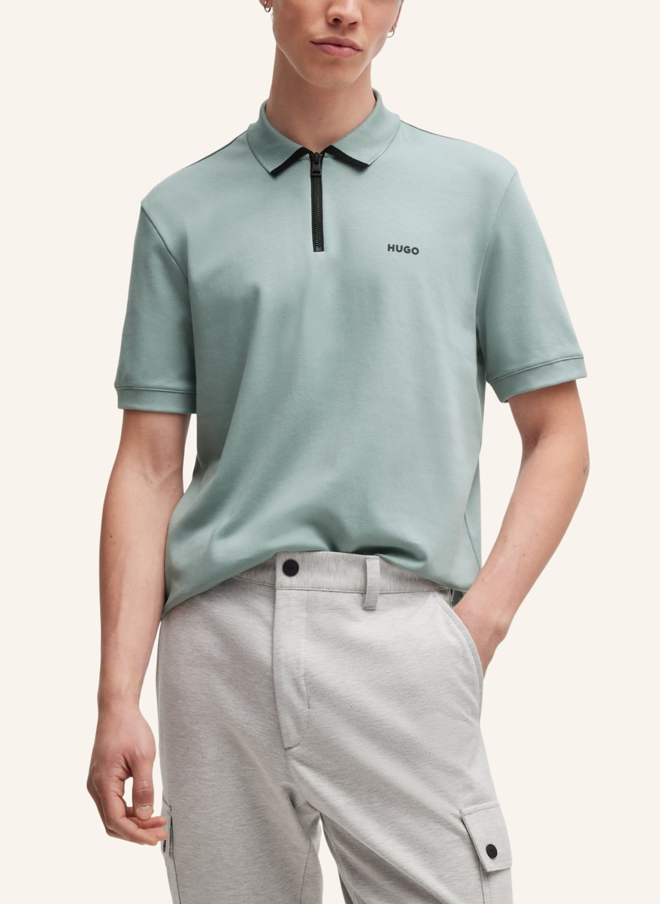 HUGO Poloshirt DALOMINO Regular Fit, Farbe: GRAU (Bild 4)