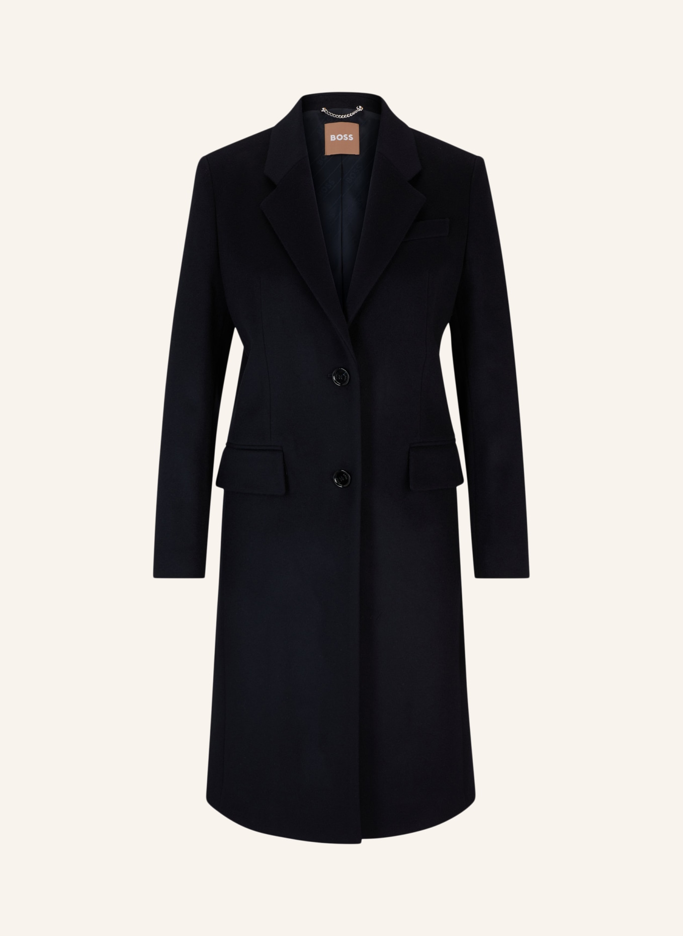 BOSS Klassischer Mantel CATARA Slim Fit, Farbe: DUNKELBLAU (Bild 1)