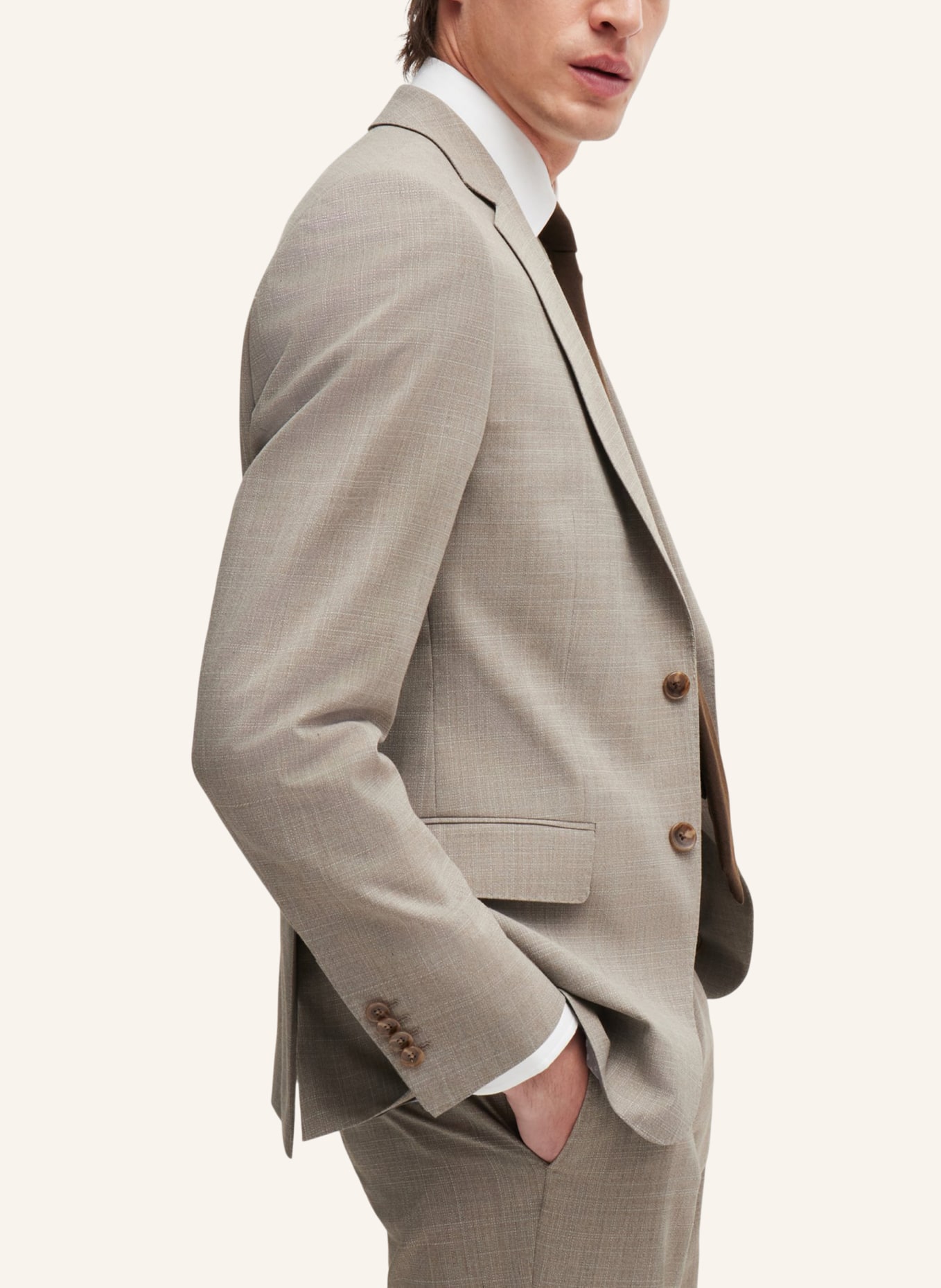 BOSS Business Anzug H-HUGE-2PCS-224 Slim Fit, Farbe: BEIGE (Bild 5)