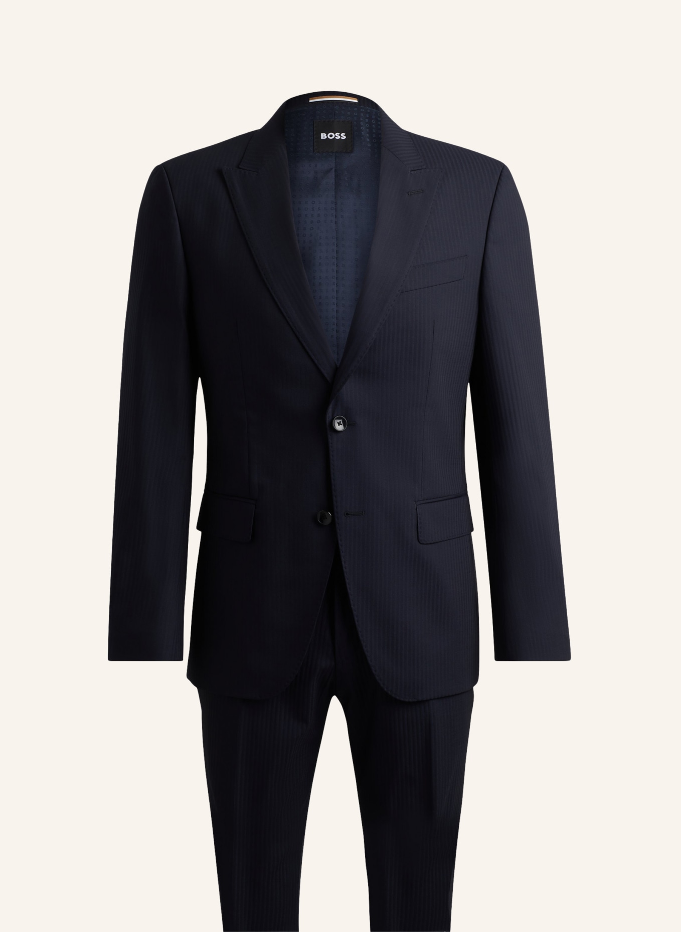 BOSS Business Anzug H-HUGE-2PCS-PEAK-242 Slim Fit, Farbe: DUNKELBLAU (Bild 1)
