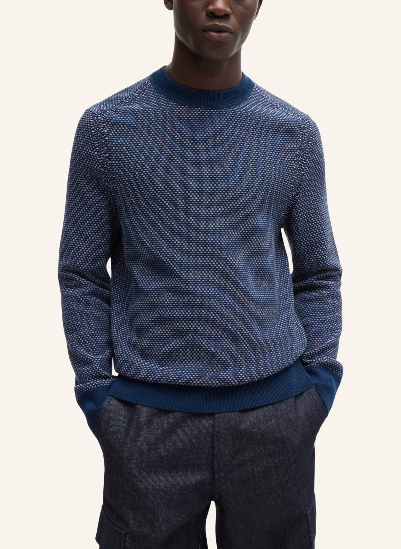 BOSS Pullover KAPOKSI Regular Fit, Farbe: BLAU (Bild 4)