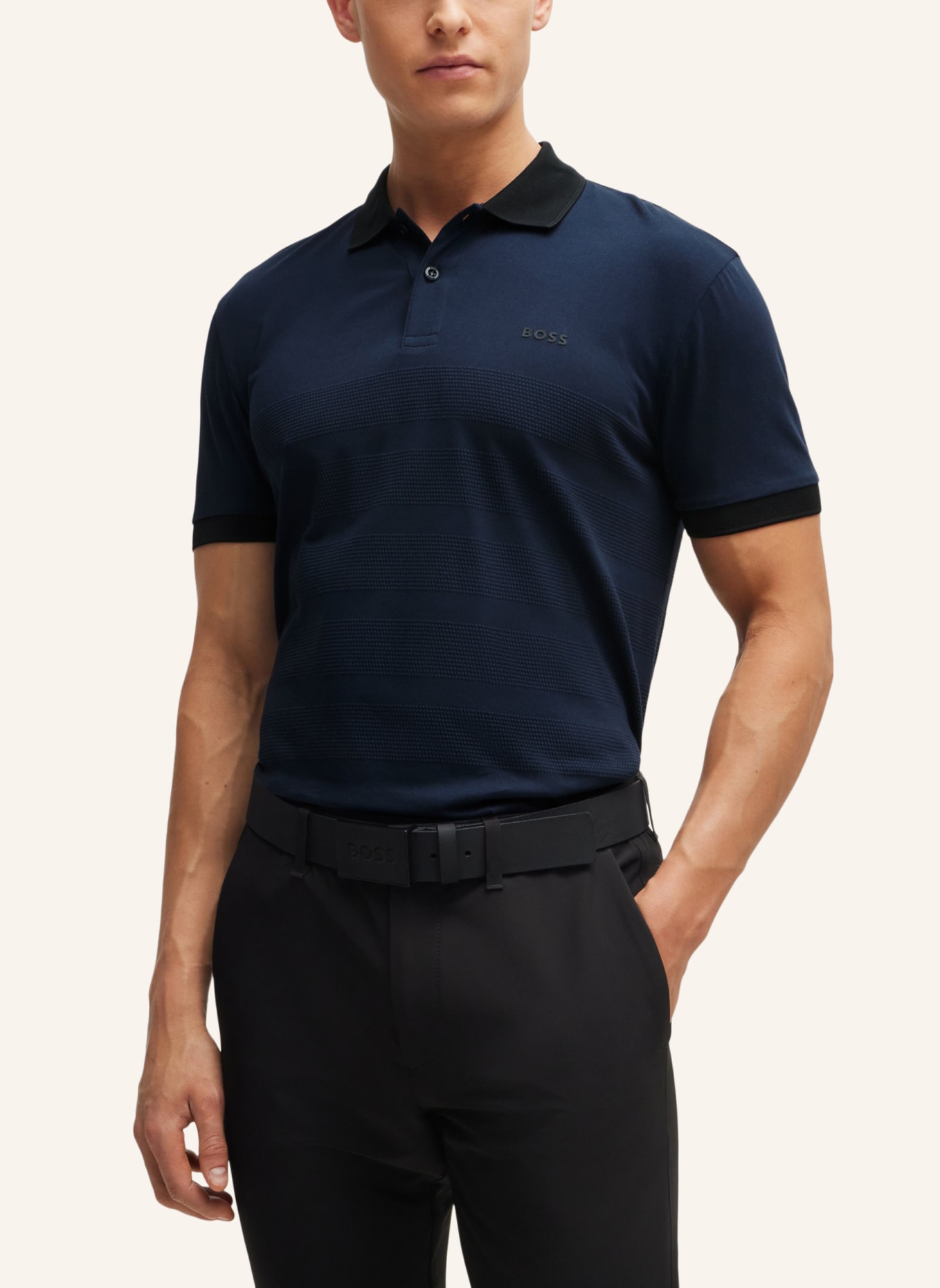 BOSS Poloshirt PADDY 5 Regular Fit, Farbe: DUNKELBLAU (Bild 4)