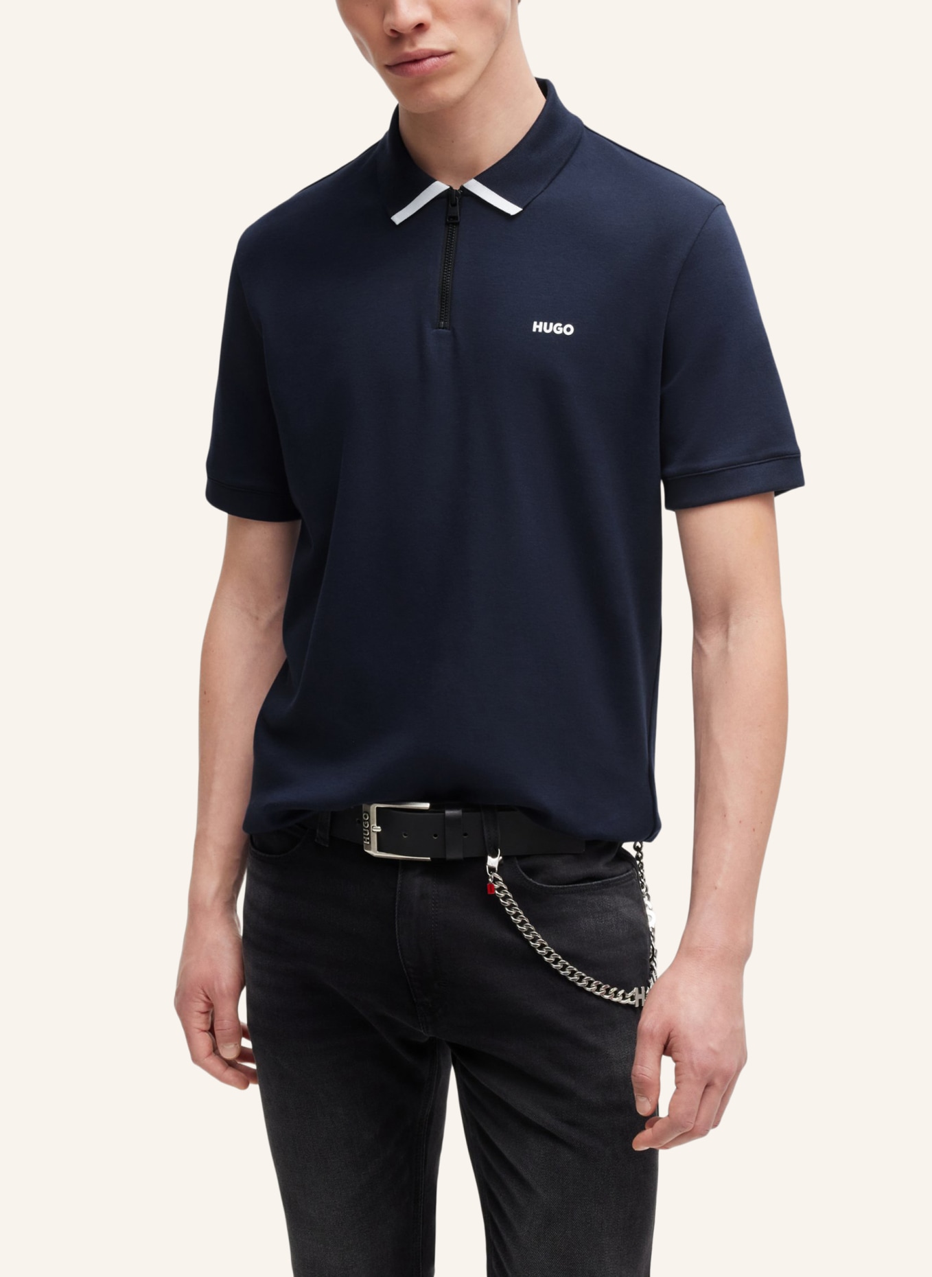 HUGO Poloshirt DALOMINO Regular Fit, Farbe: DUNKELBLAU (Bild 4)