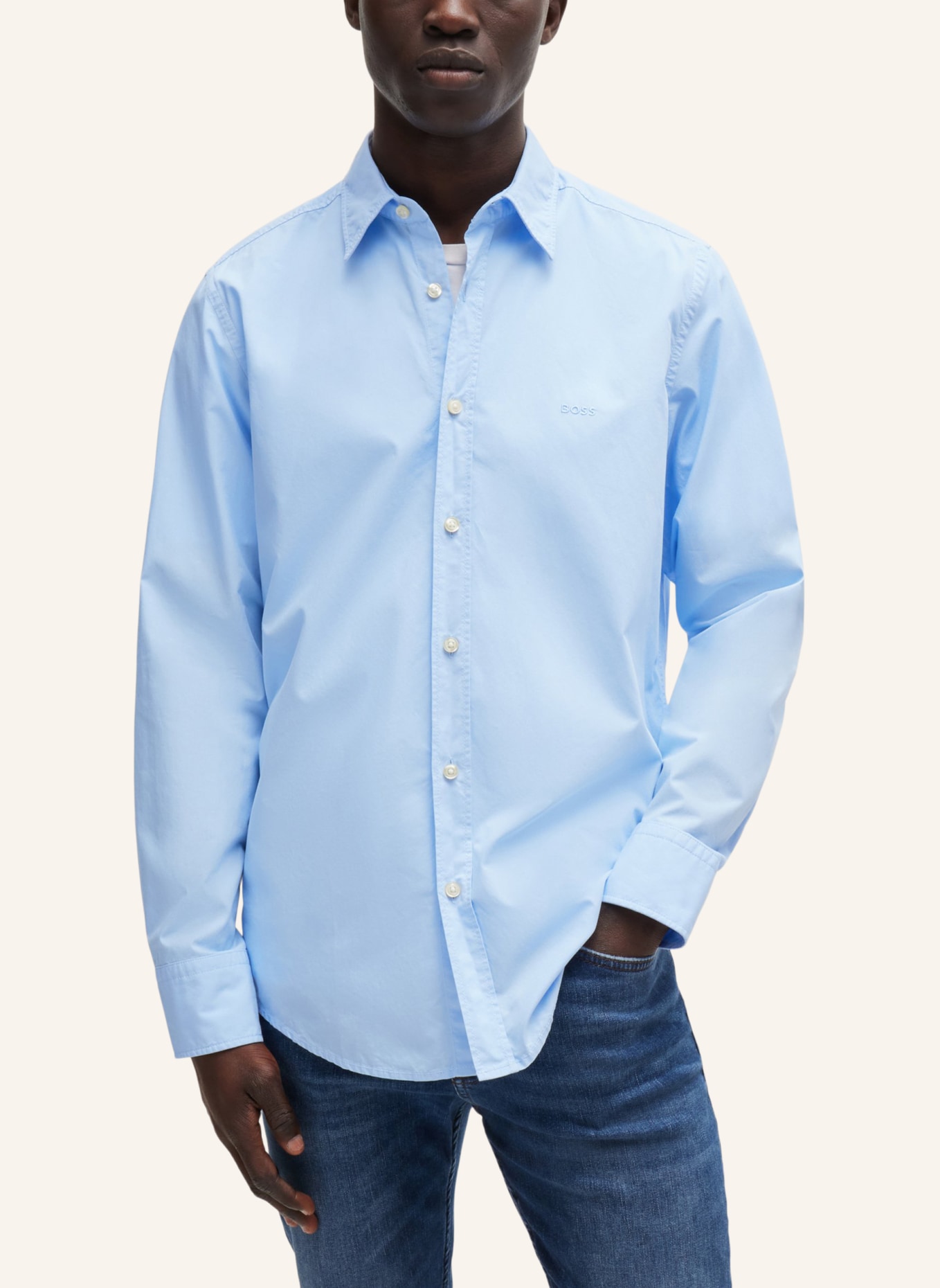 BOSS Casual Hemd RELEGANT_6_M Regular Fit, Farbe: BLAU (Bild 5)