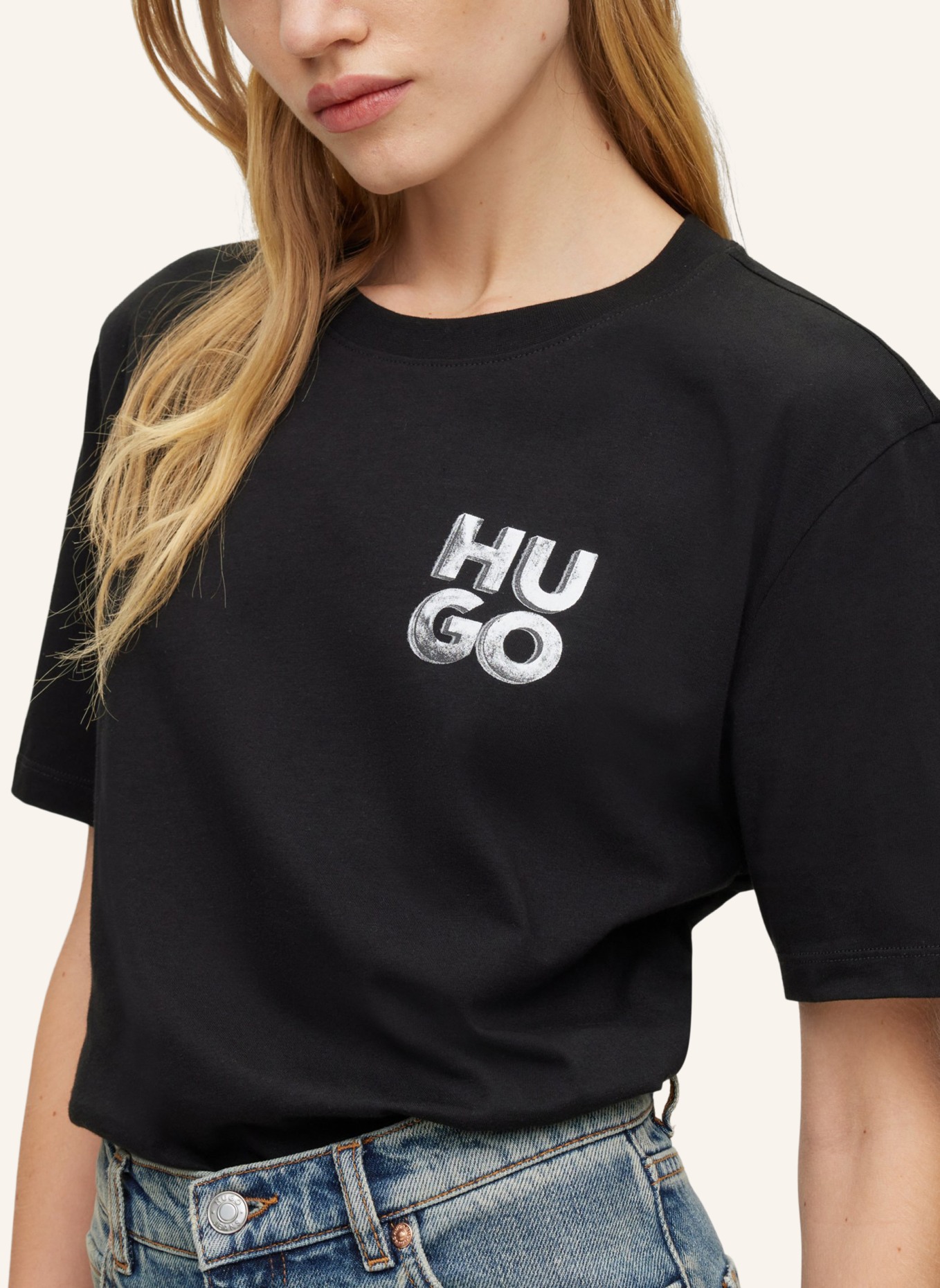 HUGO T-Shirt DETZINGTON241 Regular Fit, Farbe: SCHWARZ (Bild 3)