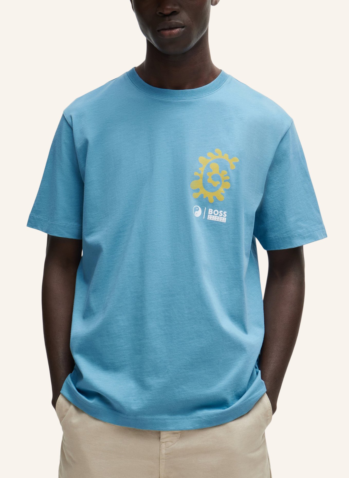 BOSS T-Shirt TE_CORAL Relaxed Fit, Farbe: BLAU (Bild 4)