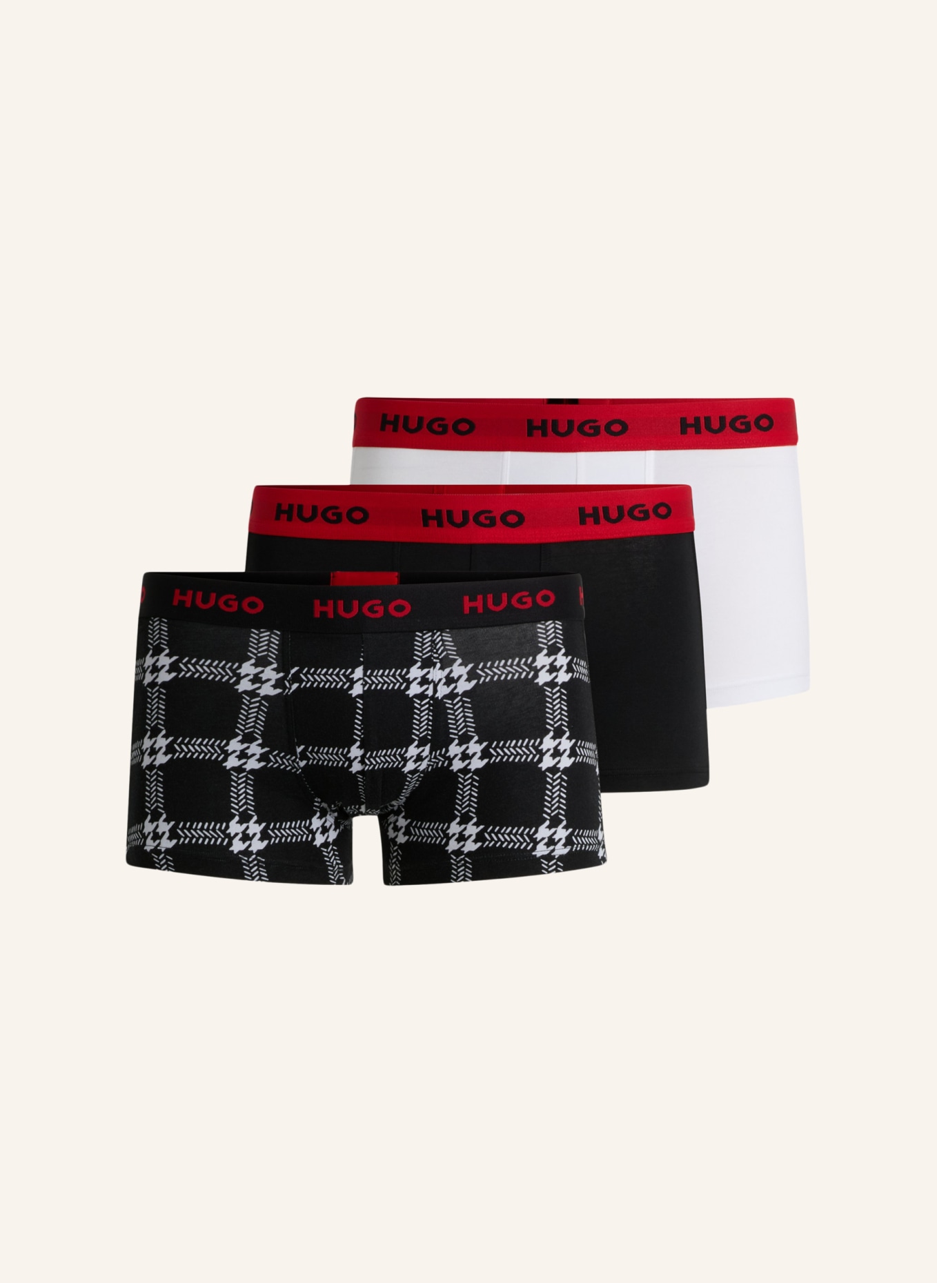 HUGO Boxershort TRUNK TRIPLET DESIGN, Farbe: WEISS (Bild 1)